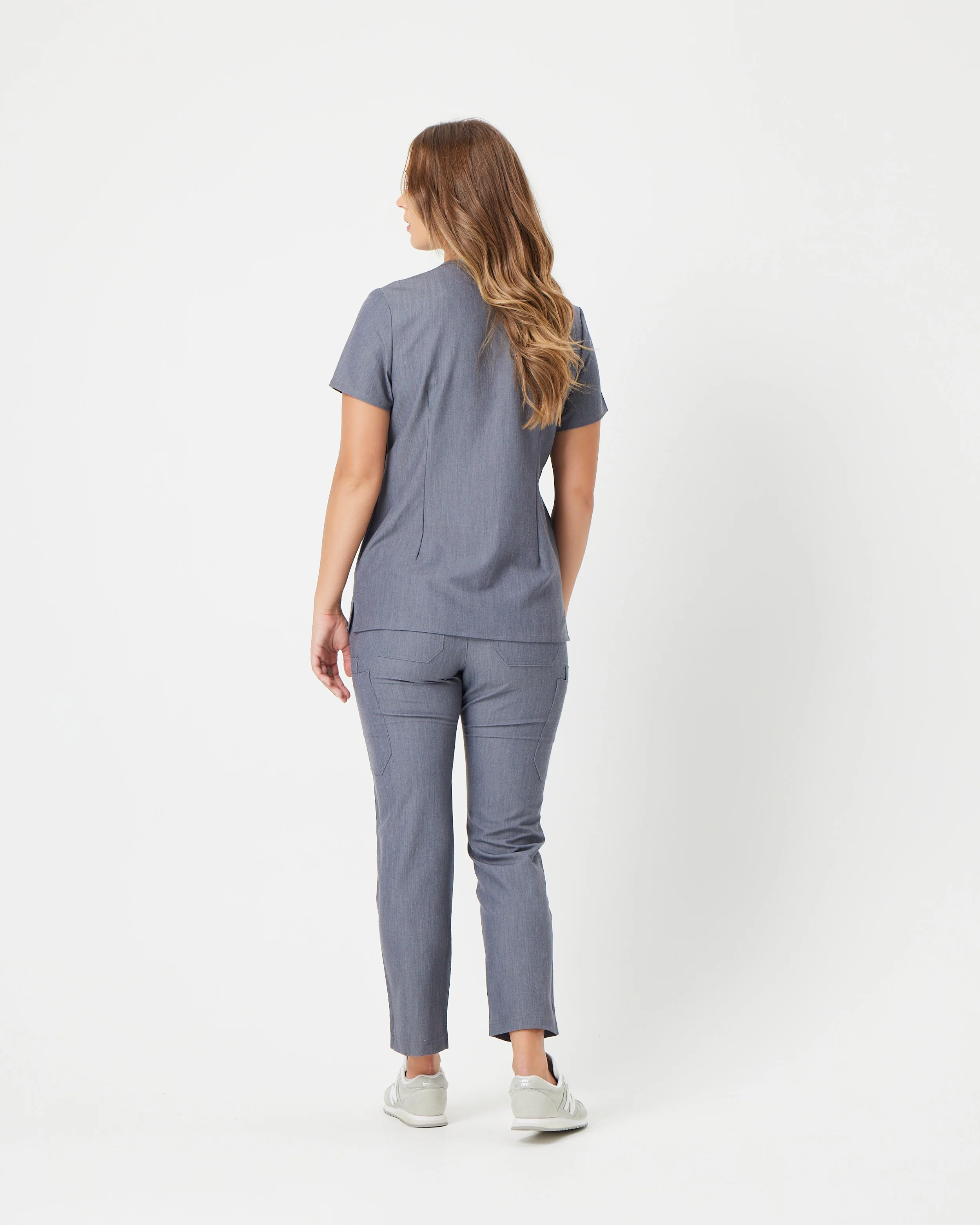 ELIZABETH Two Pocket Scrub Top - Steel Grey | SLTECH™ - Image 4