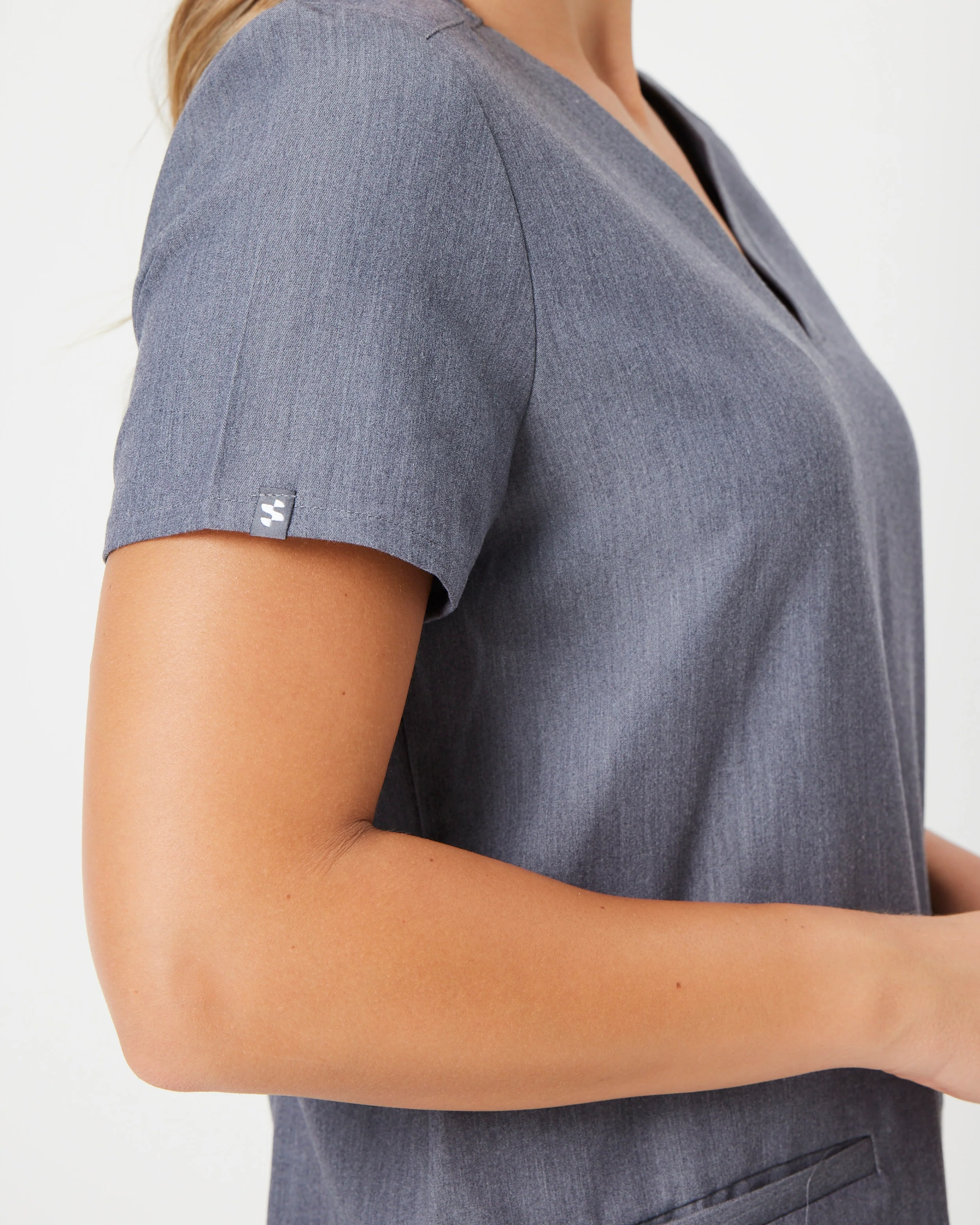 ELIZABETH Two Pocket Scrub Top - Steel Grey | SLTECH™ - Image 6