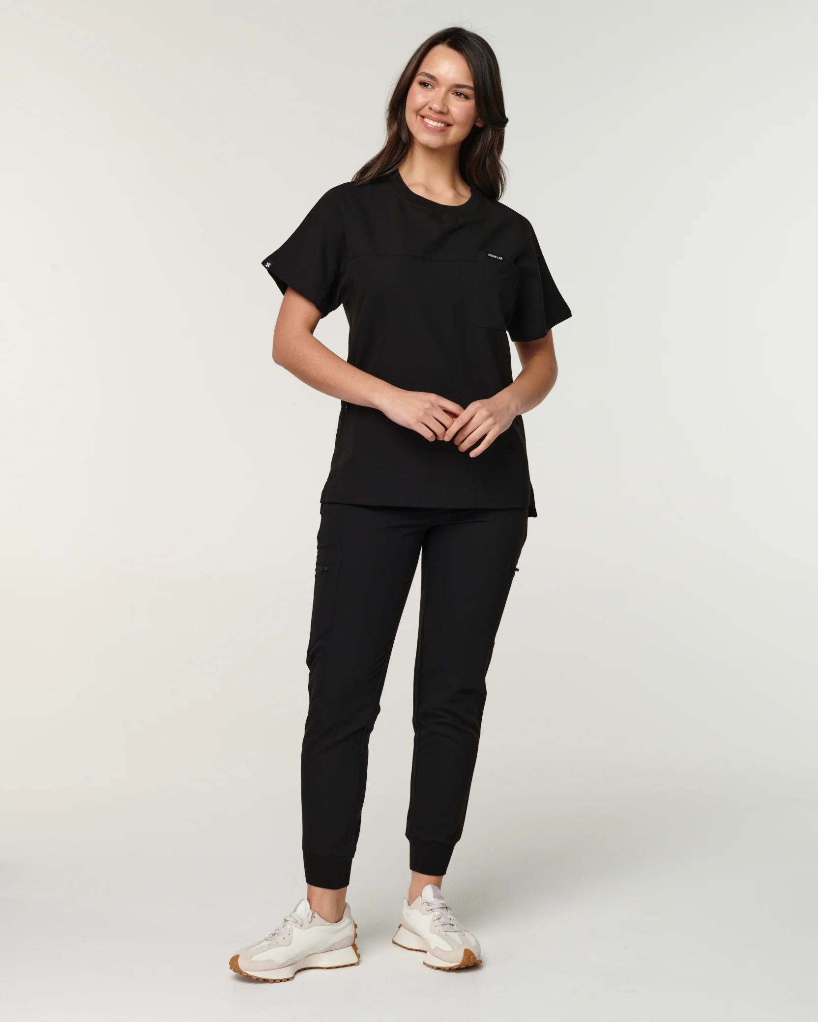FIONA Crew Neck Scrub Top - Black | SLTECH™ - Image 5