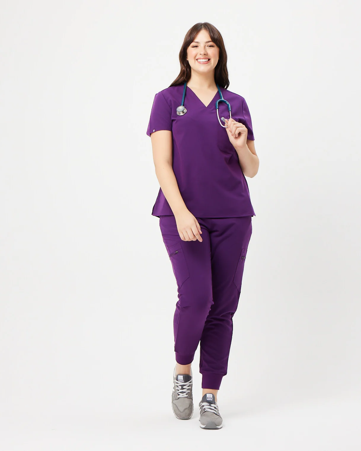 FLORENCE Three Chest Pocket Scrub Top - Aubergine | SLTECH™ - Image 3