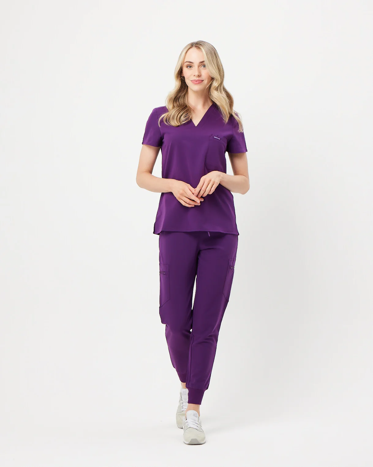 FLORENCE Three Chest Pocket Scrub Top - Aubergine | SLTECH™ - Image 4
