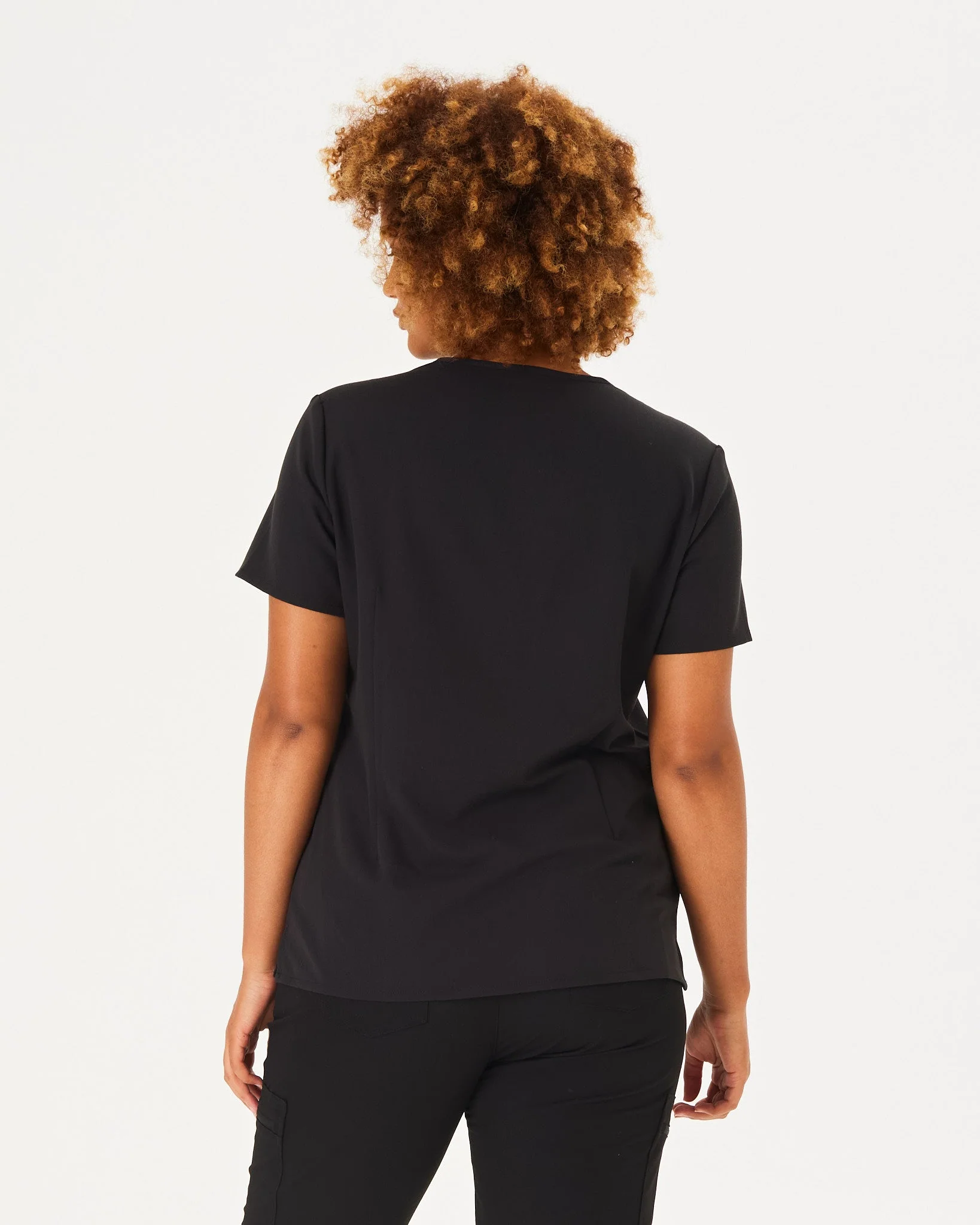 FLORENCE Three Chest Pocket Scrub Top - Black | SLTECH™ - Image 4