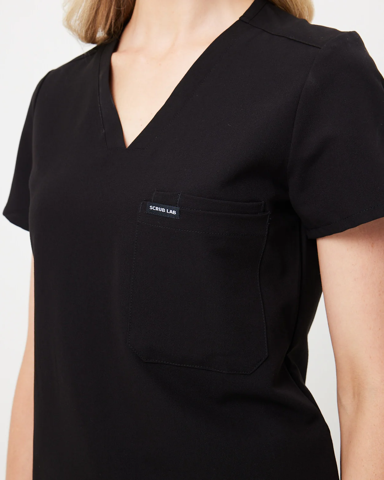 FLORENCE Three Chest Pocket Scrub Top - Black | SLTECH™ - Image 6