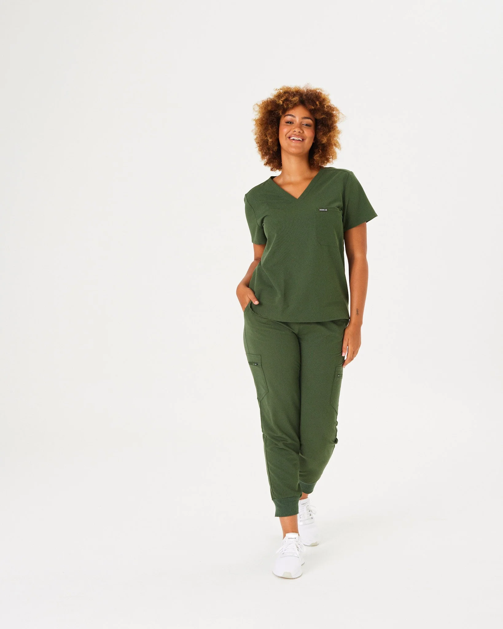 FLORENCE Three Chest Pocket Scrub Top - Combat Khaki | SLTECH™ - Image 3