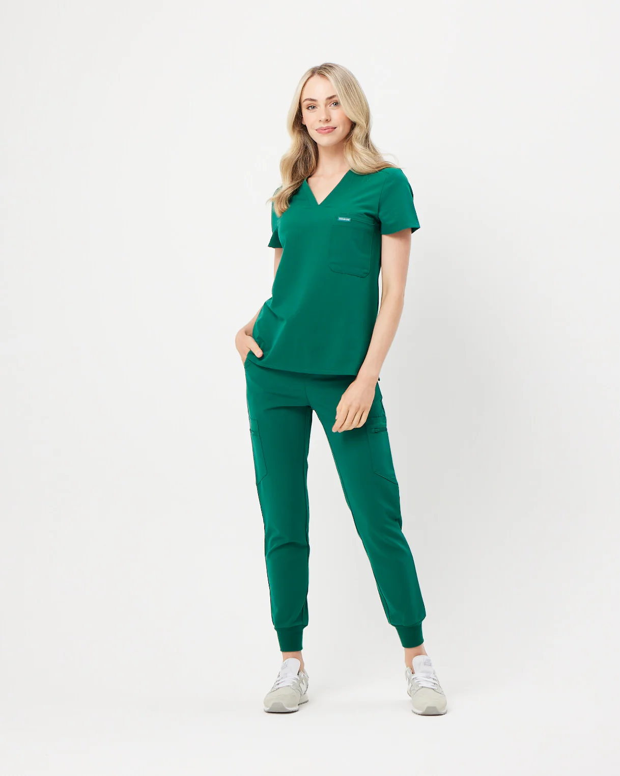 FLORENCE Three Chest Pocket Scrub Top - Hunter Green | SLTECH™ - Image 3