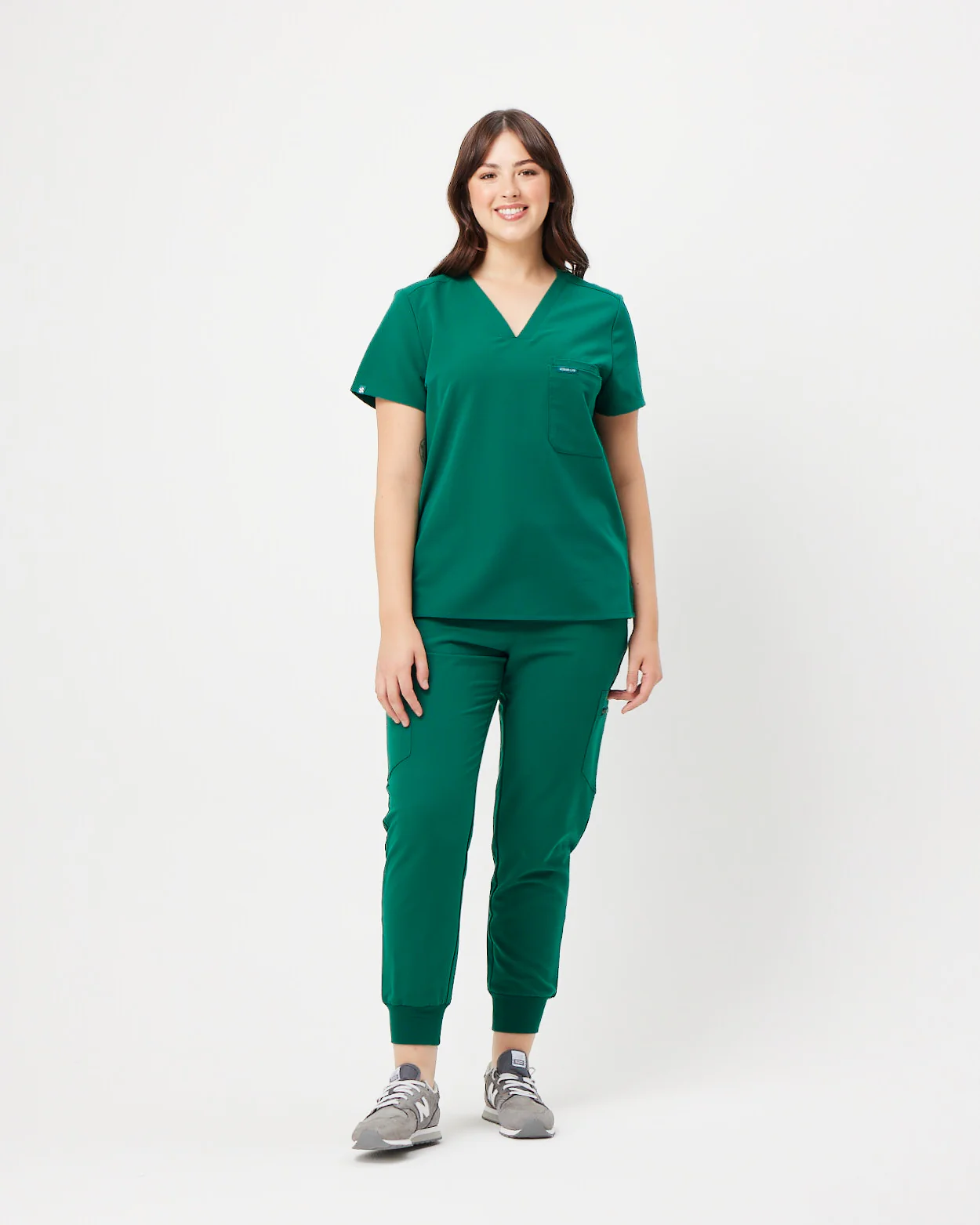 FLORENCE Three Chest Pocket Scrub Top - Hunter Green | SLTECH™ - Image 4