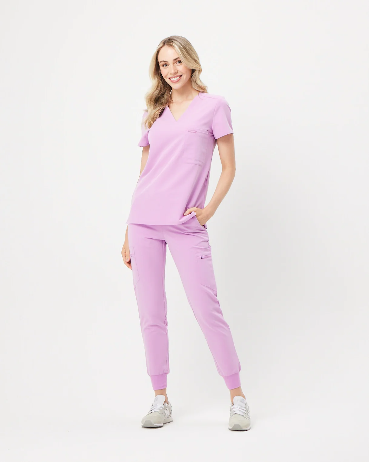 FLORENCE Three Chest Pocket Scrub Top - Lavender Haze | SLTECH™ - Image 3