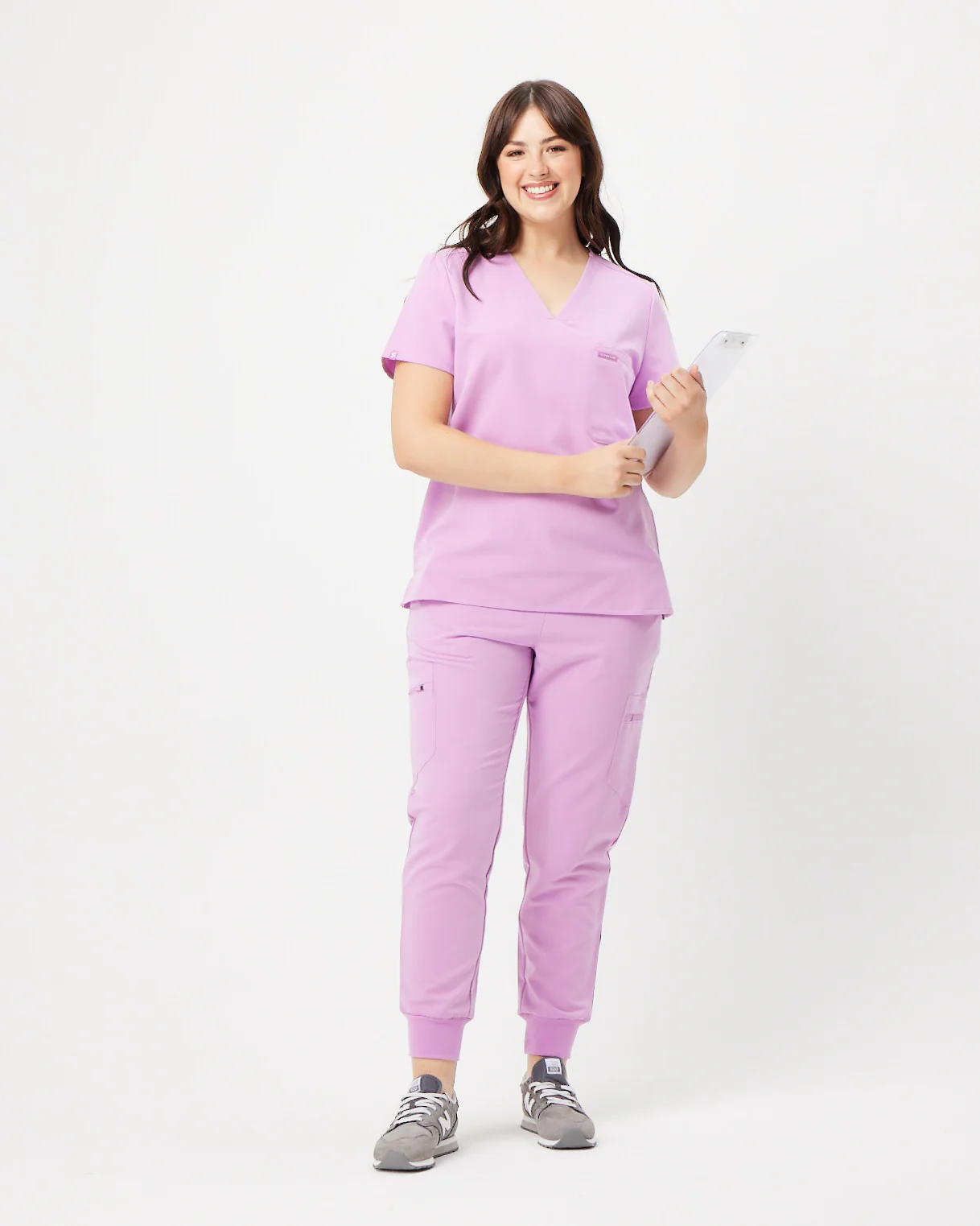 FLORENCE Three Chest Pocket Scrub Top - Lavender Haze | SLTECH™ - Image 4
