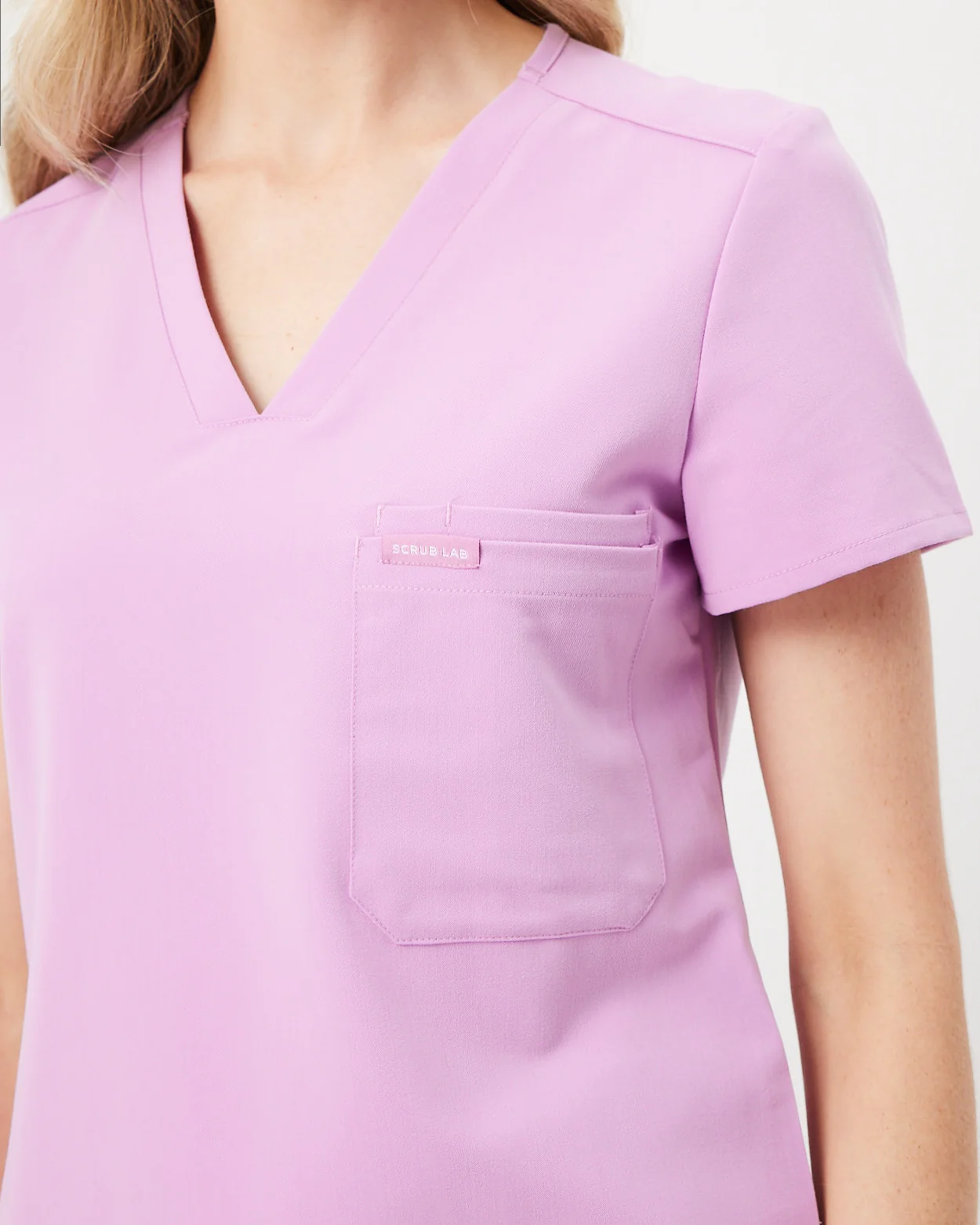 FLORENCE Three Chest Pocket Scrub Top - Lavender Haze | SLTECH™ - Image 7