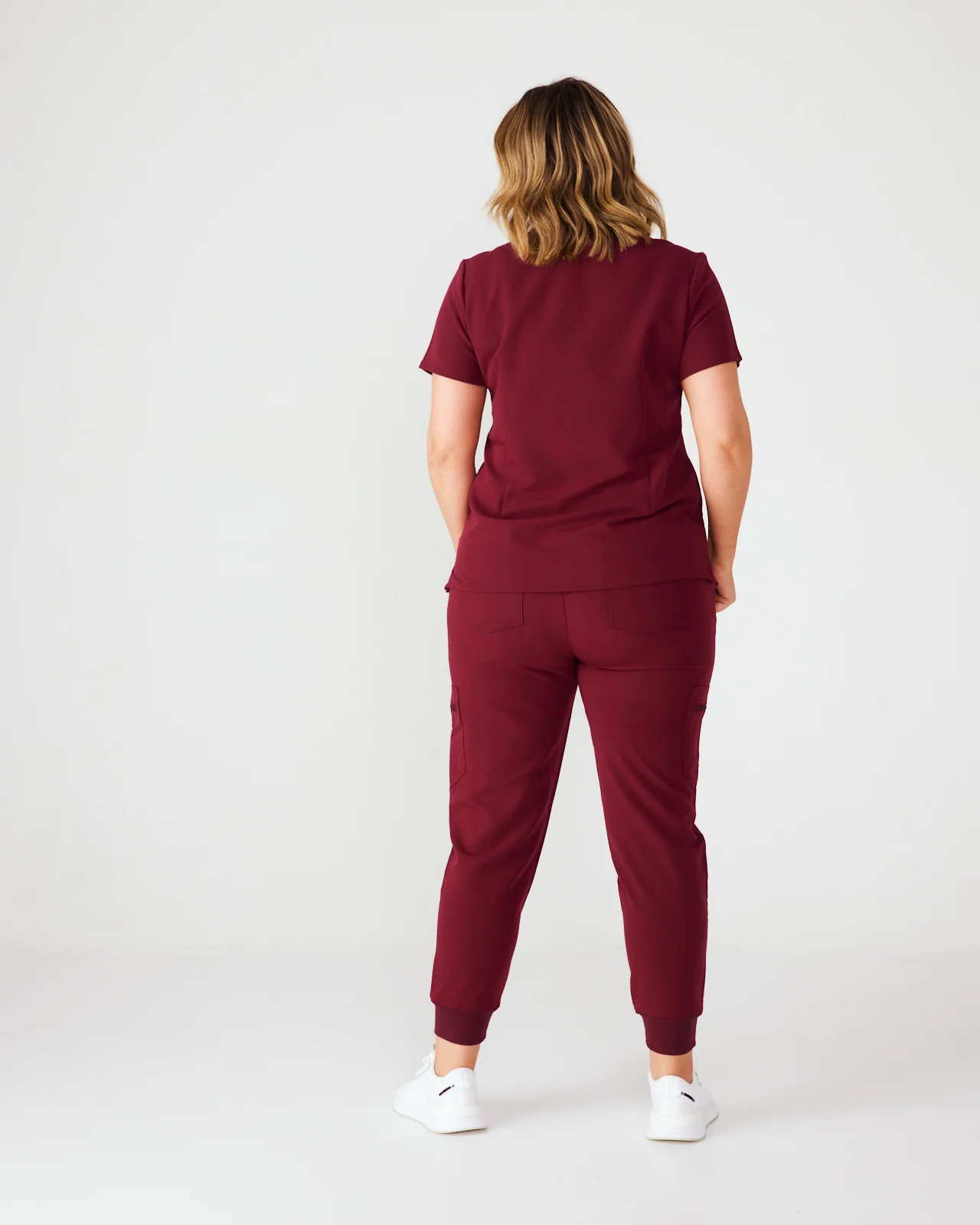 FLORENCE Three Chest Pocket Scrub Top - Maroon | SLTECH™ - Image 4