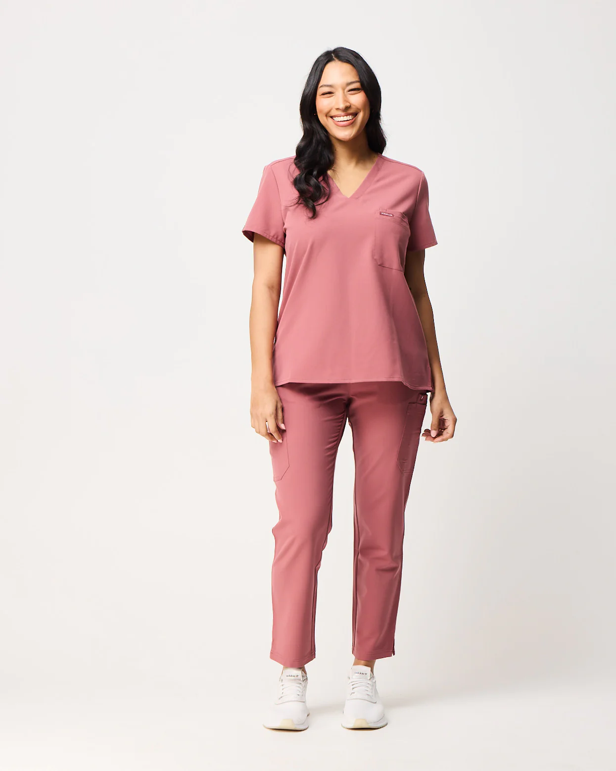 FLORENCE Three Chest Pocket Scrub Top - Mauve | SLTECH™ - Image 3