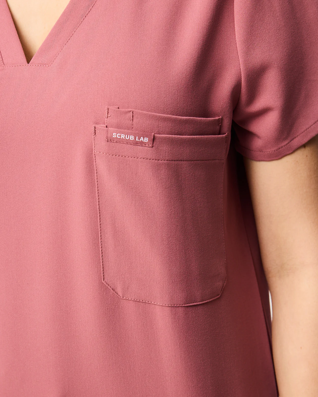 FLORENCE Three Chest Pocket Scrub Top - Mauve | SLTECH™ - Image 6