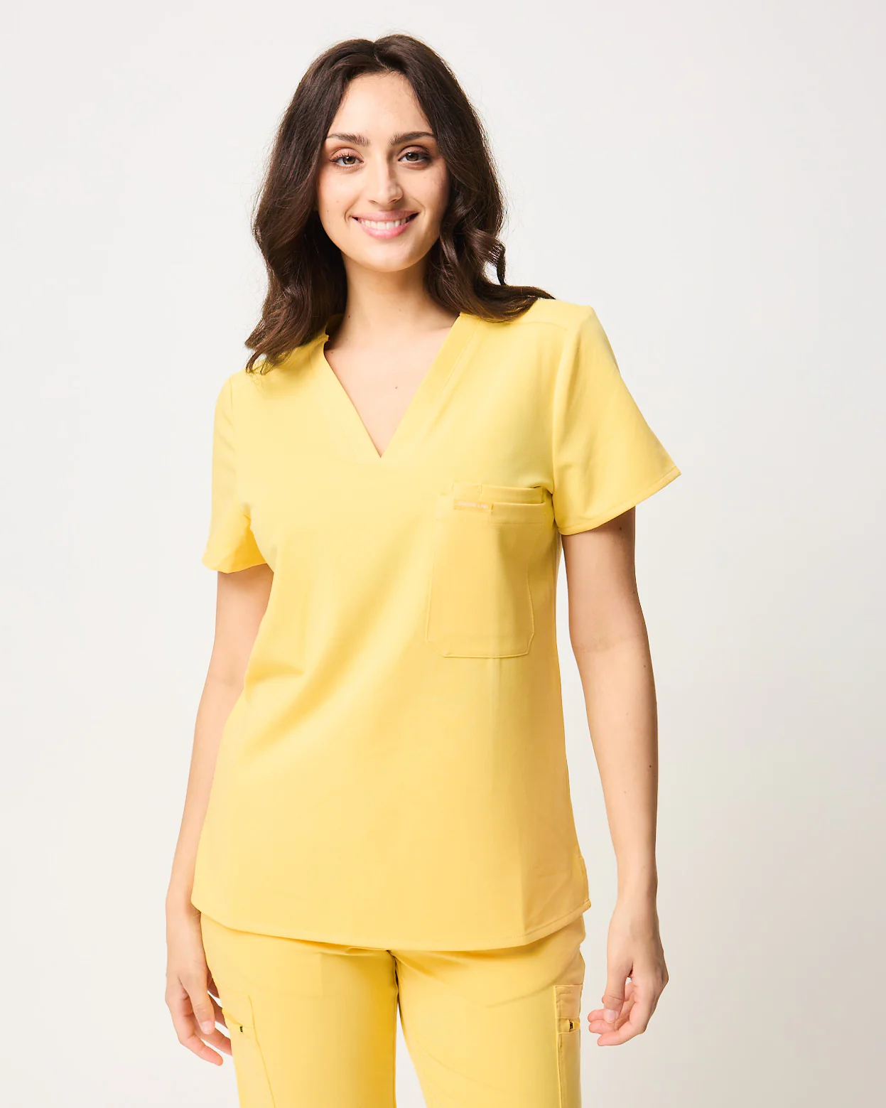 FLORENCE Three Chest Pocket Scrub Top - Meadow Yellow | SLTECH™ - Image 3