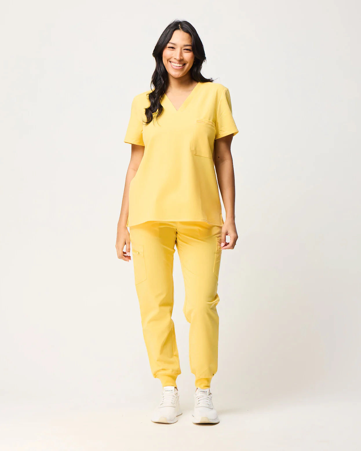 FLORENCE Three Chest Pocket Scrub Top - Meadow Yellow | SLTECH™ - Image 4