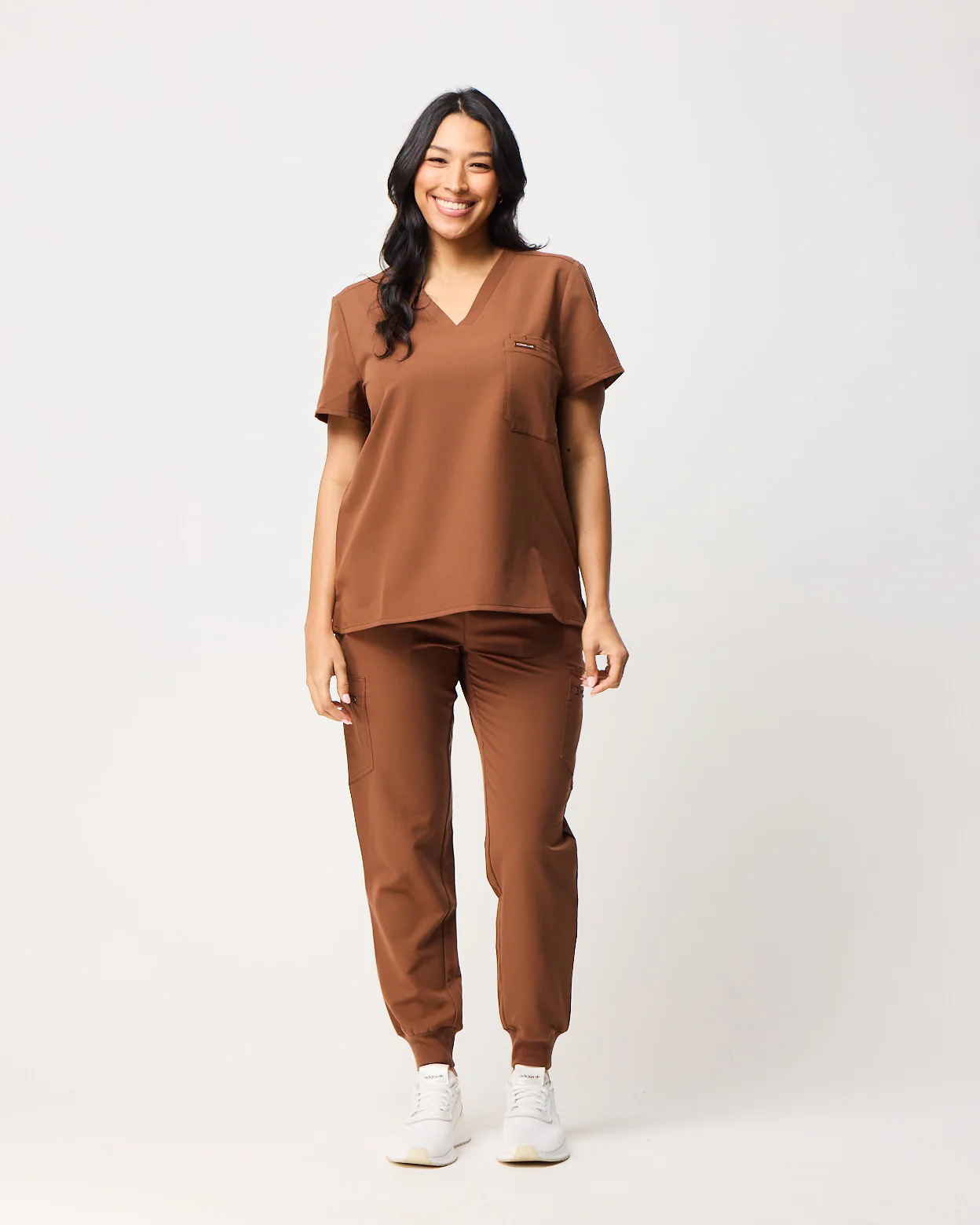 FLORENCE Three Chest Pocket Scrub Top - Pecan Brown | SLTECH™ - Image 3