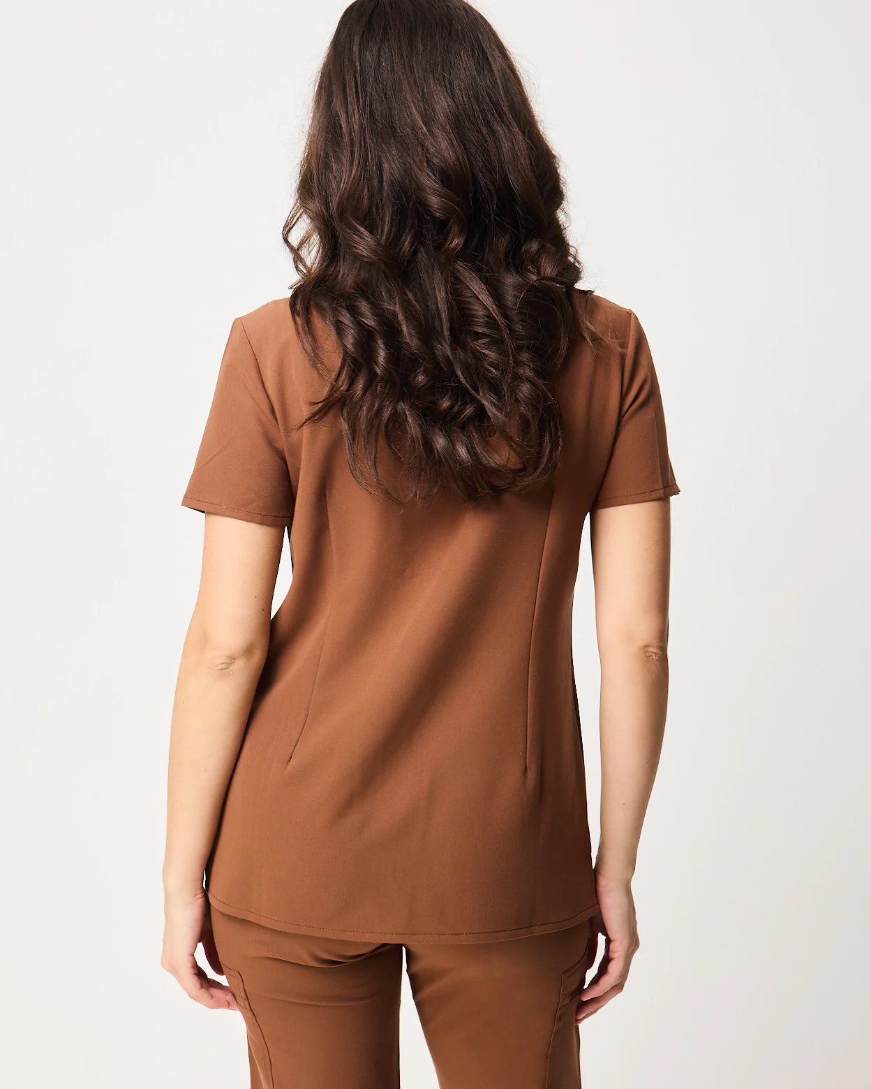 FLORENCE Three Chest Pocket Scrub Top - Pecan Brown | SLTECH™ - Image 5