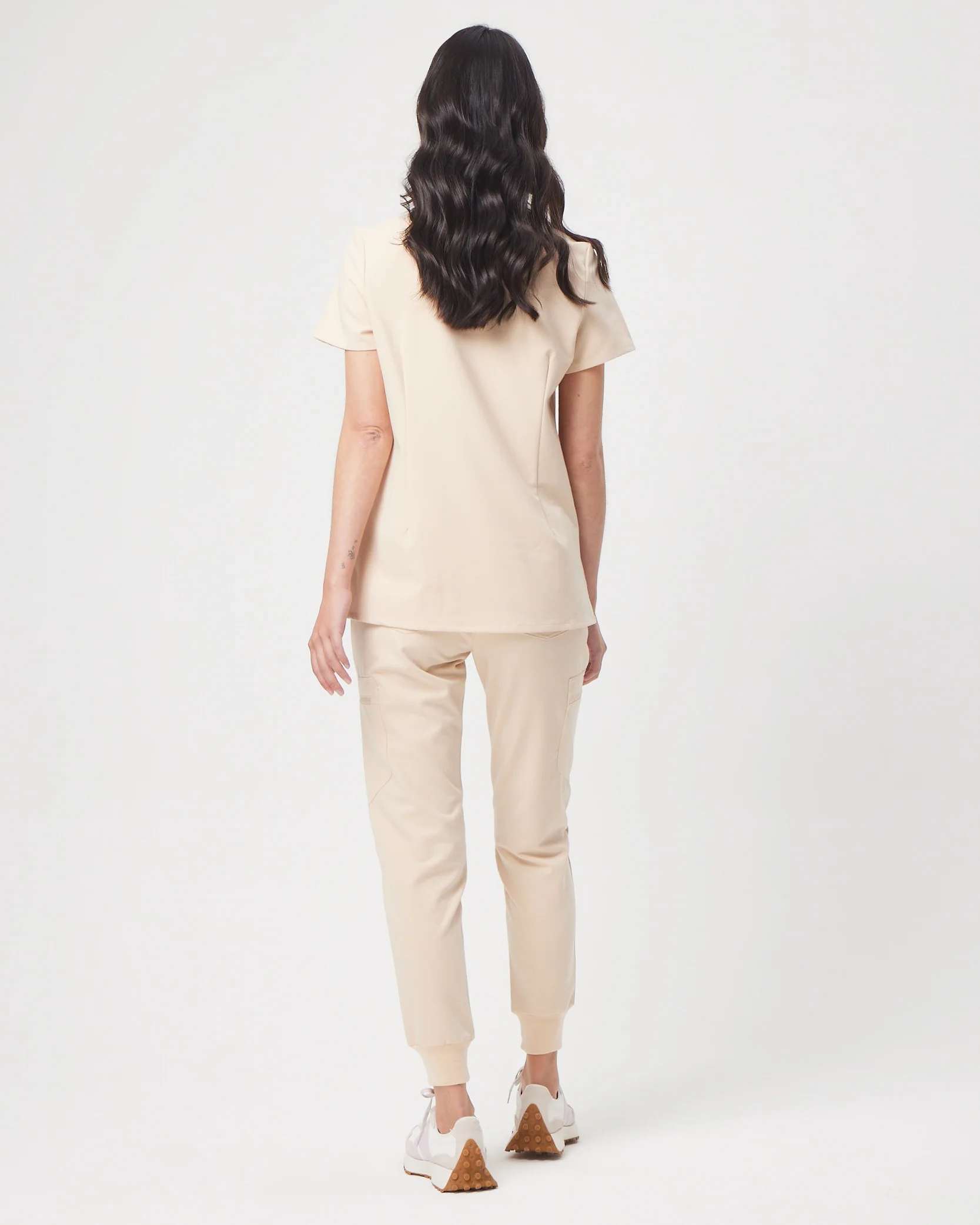 FLORENCE Three Chest Pocket Scrub Top- Soft Beige | SLTECH™ - Image 5