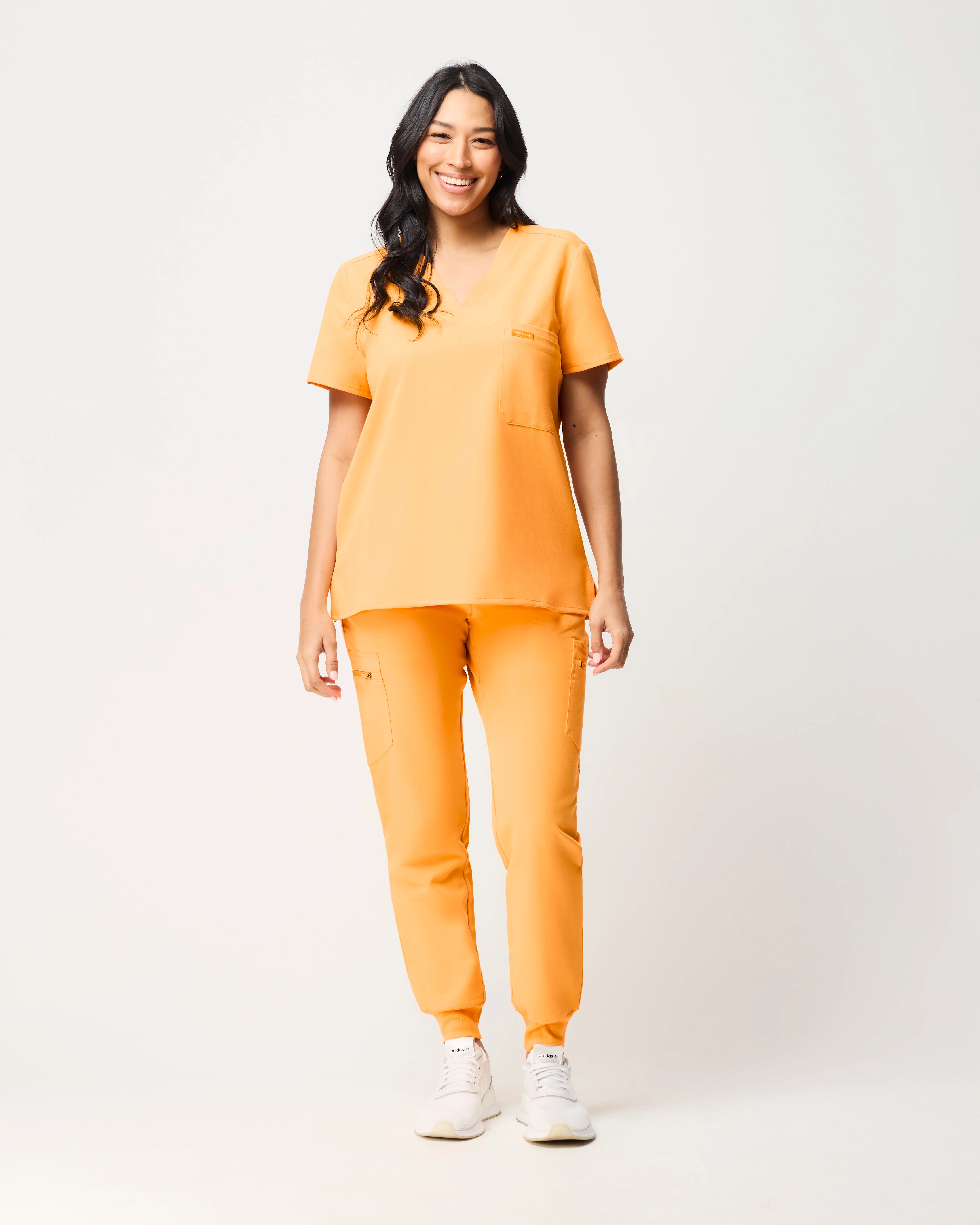 FLORENCE Three Chest Pocket Scrub Top - Tangerine Orange | SLTECH™ - Image 4