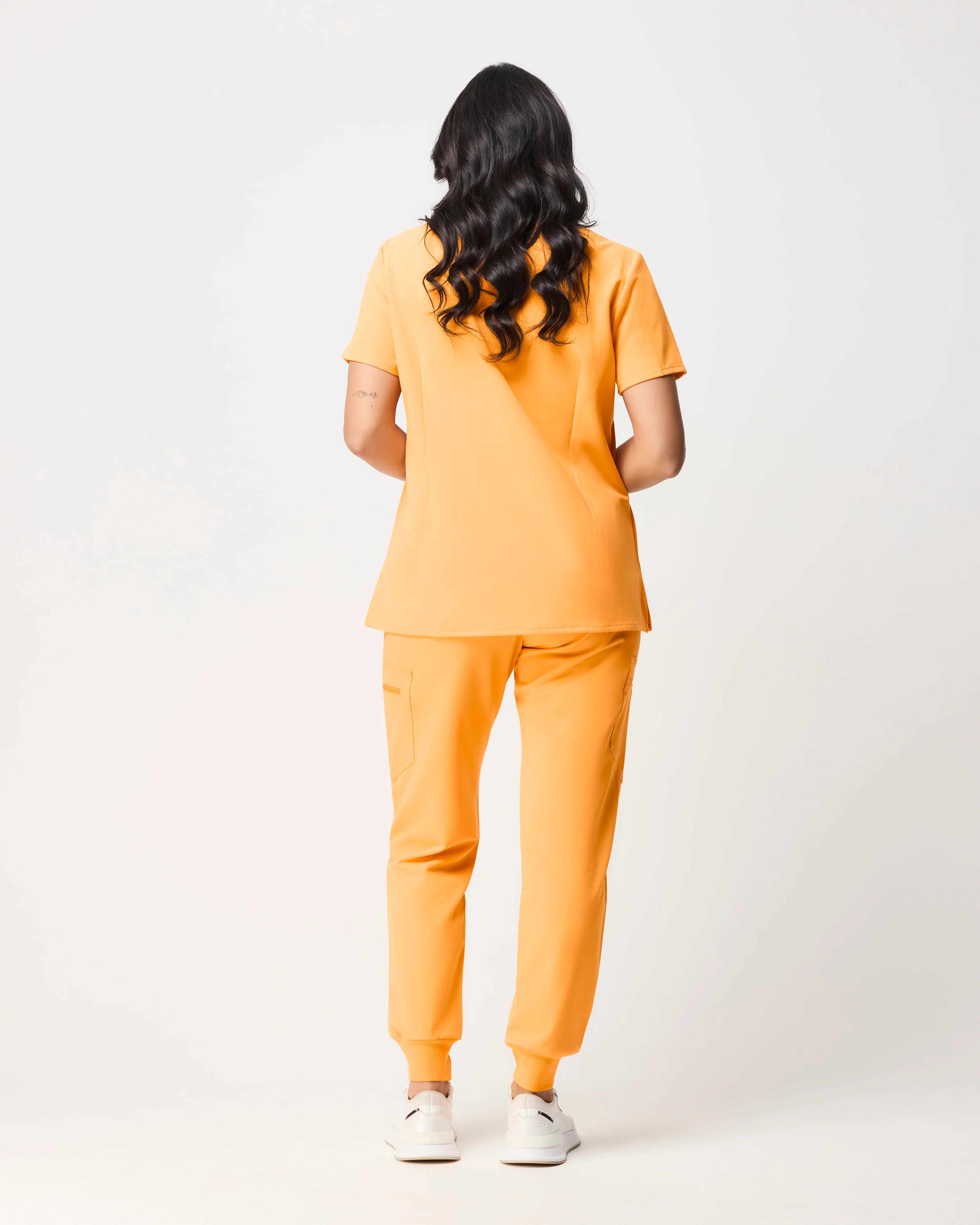 FLORENCE Three Chest Pocket Scrub Top - Tangerine Orange | SLTECH™ - Image 5