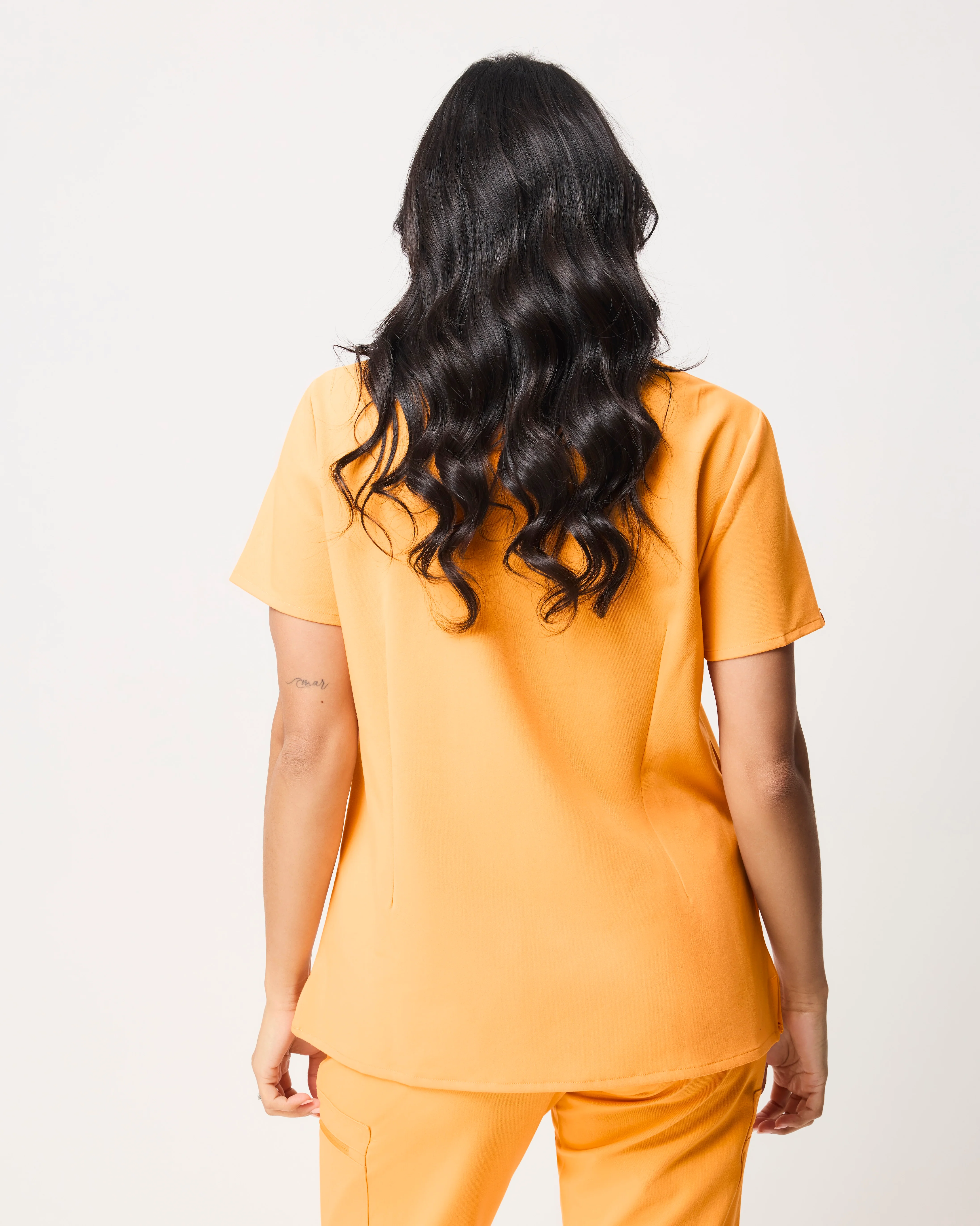 FLORENCE Three Chest Pocket Scrub Top - Tangerine Orange | SLTECH™ - Image 6