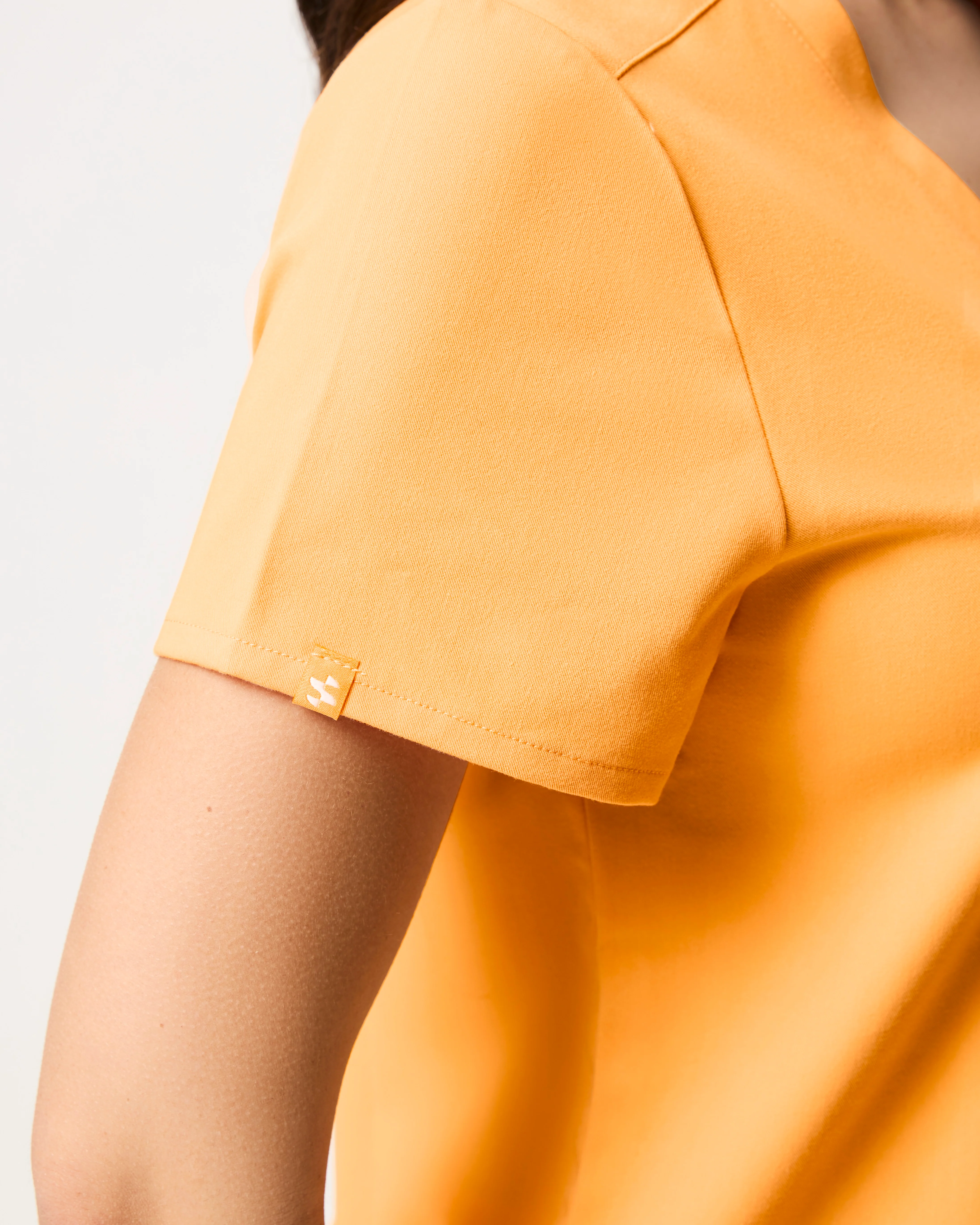 FLORENCE Three Chest Pocket Scrub Top - Tangerine Orange | SLTECH™ - Image 7