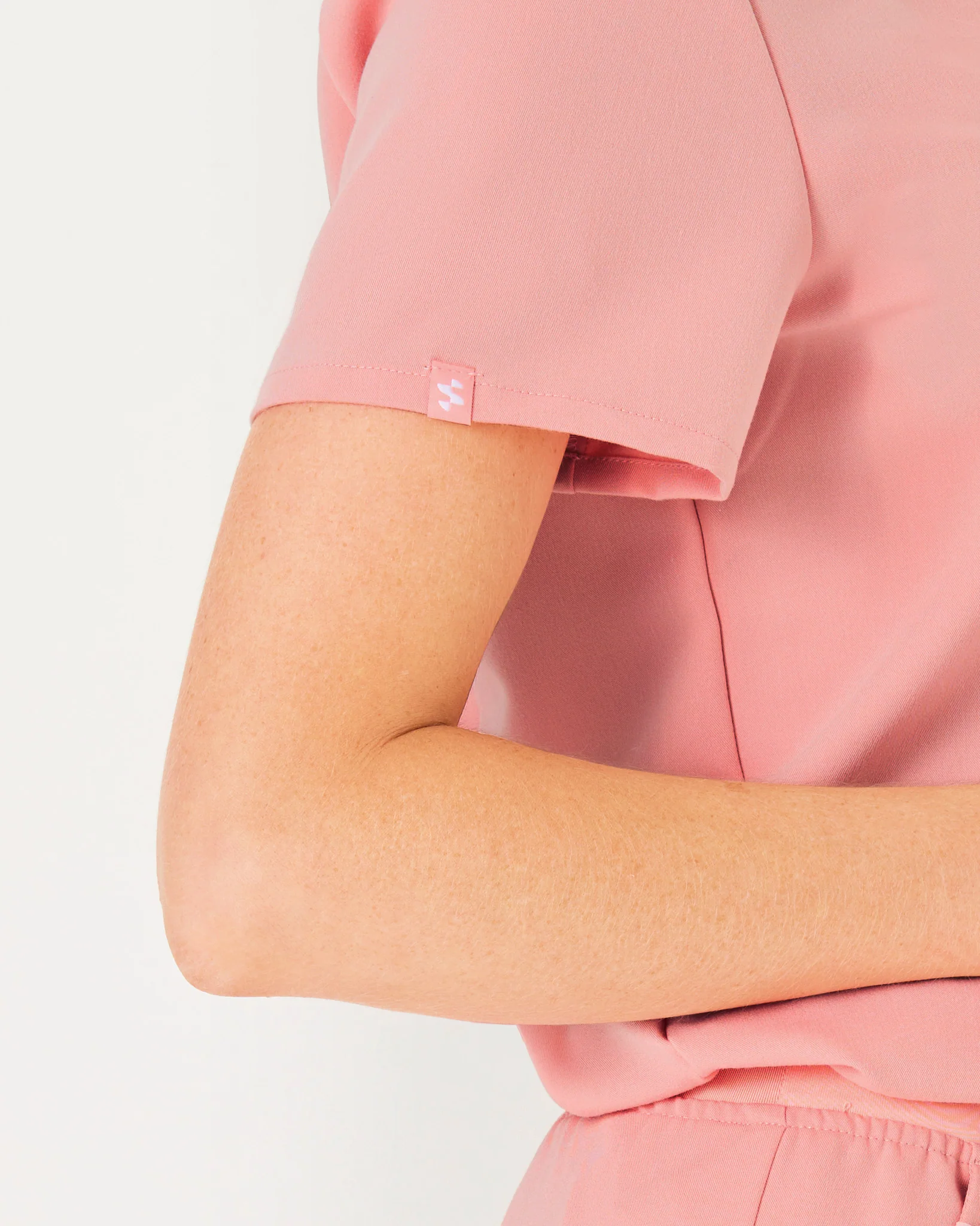 FLORENCE Three Chest Pocket Scrub Top - Peach Quartz | SLTECH™ - Image 7
