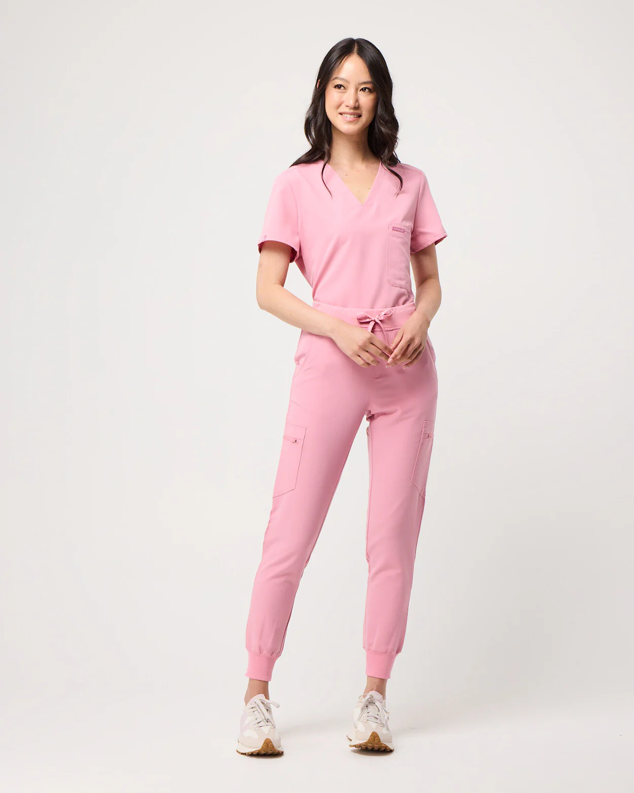 FLORENCE Three Chest Pocket Scrub Top (Original SLTECH™ fabric) - Picasso Pink - Image 3