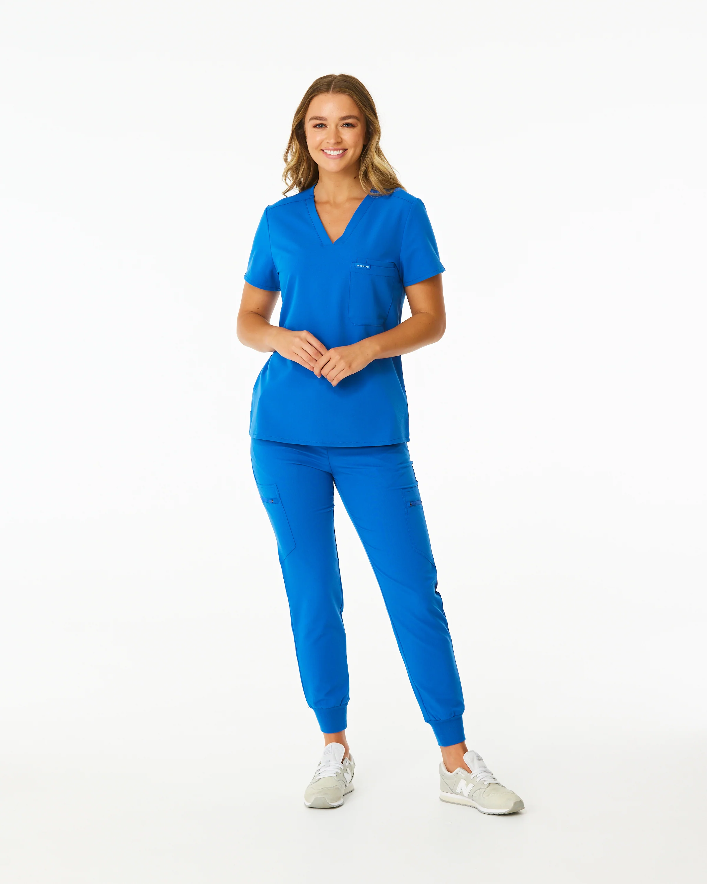 FLORENCE Three Chest Pocket Scrub Top - Royal Blue | SLTECH™ - Image 3