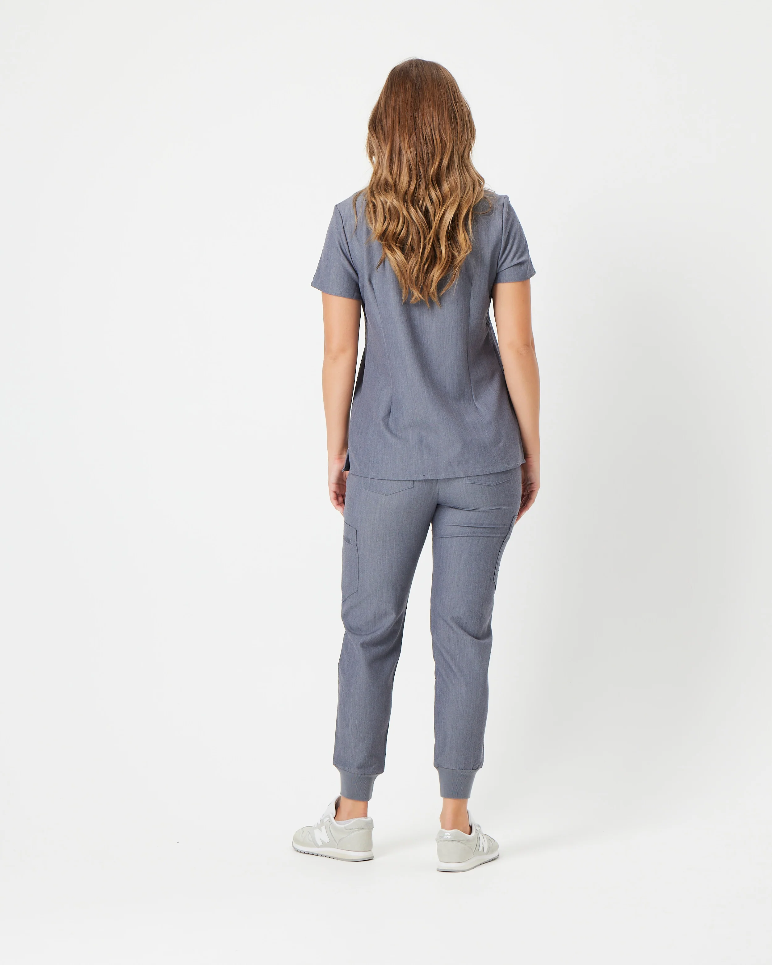 FLORENCE Three Chest Pocket Scrub Top - Steel Grey | SLTECH™ - Image 5