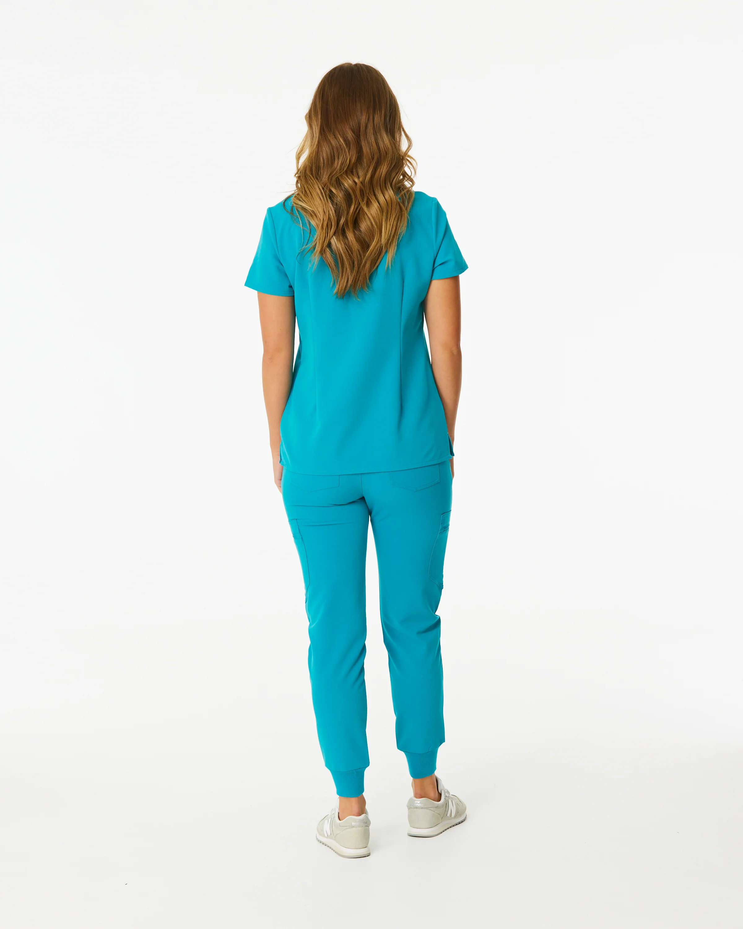 FLORENCE Three Chest Pocket Scrub Top (Original SLTECH™ fabric) - Teal - CLEARANCE - Image 3