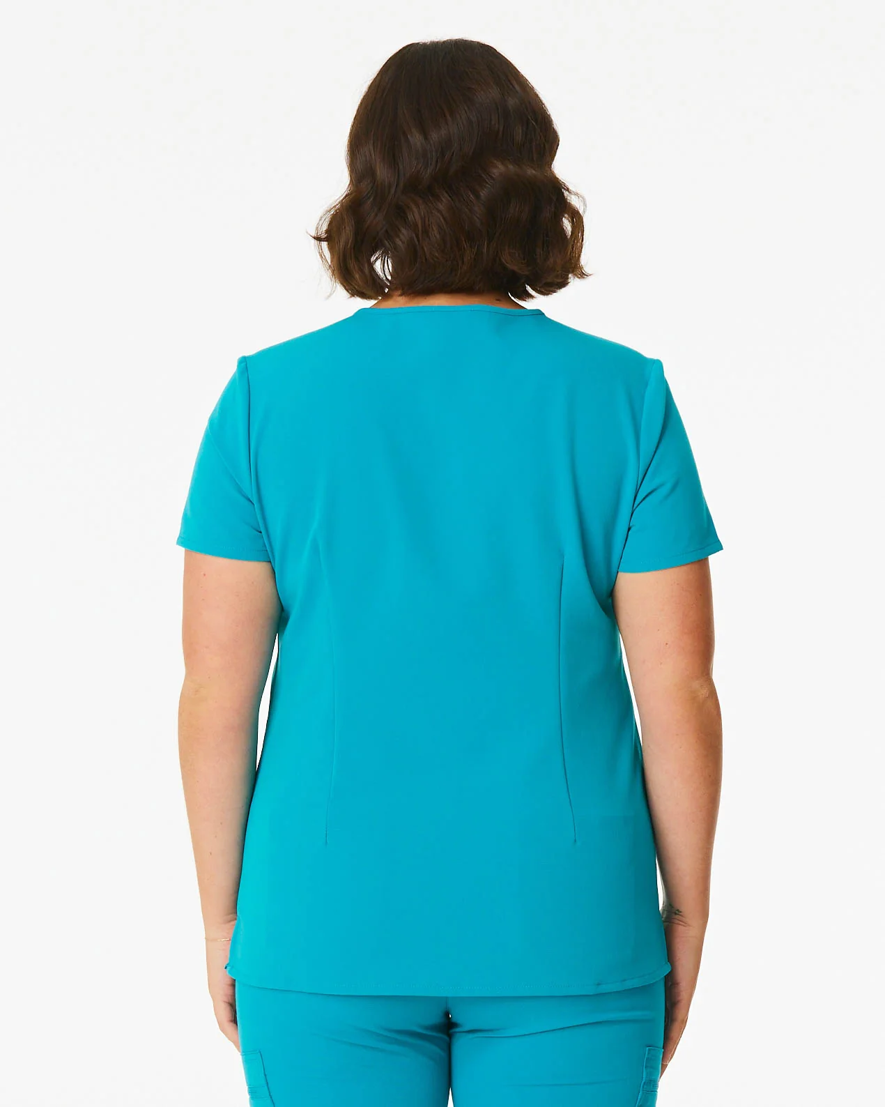 FLORENCE Three Chest Pocket Scrub Top (Original SLTECH™ fabric) - Teal - CLEARANCE - Image 4