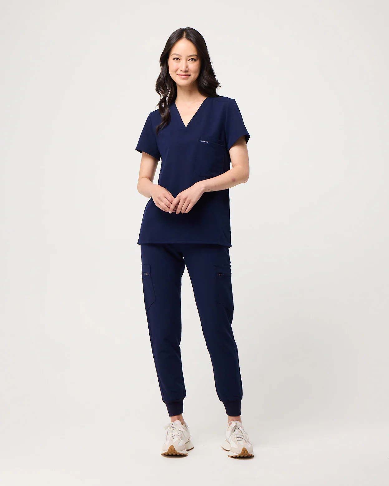 FLORENCE Three Chest Pocket Scrub Top - Navy | SLTECH™ - Image 5