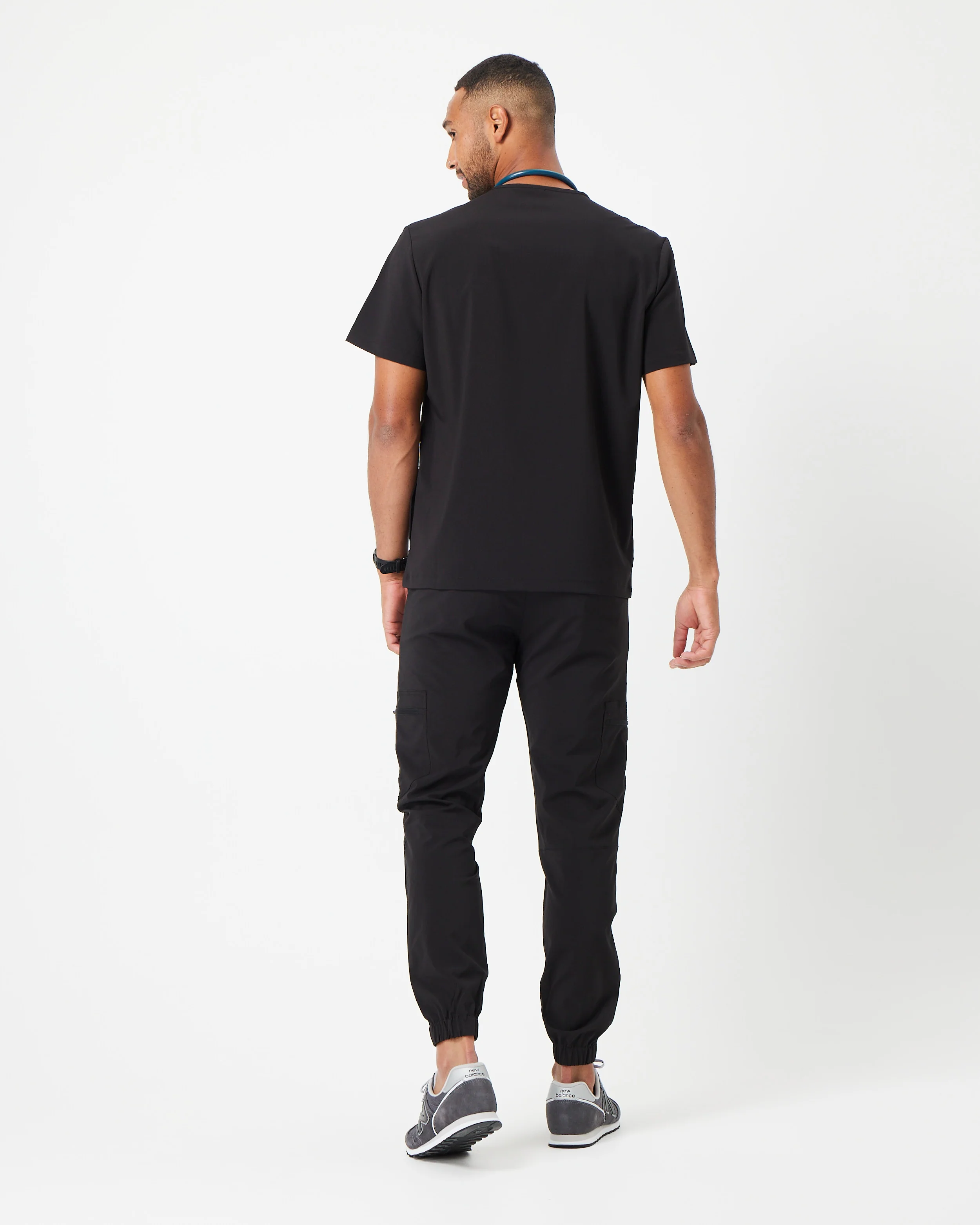 HARRY Three Pocket Scrub Top (Anti-Static SLVTECH™ Fabric) - Black - CLEARANCE - Image 4