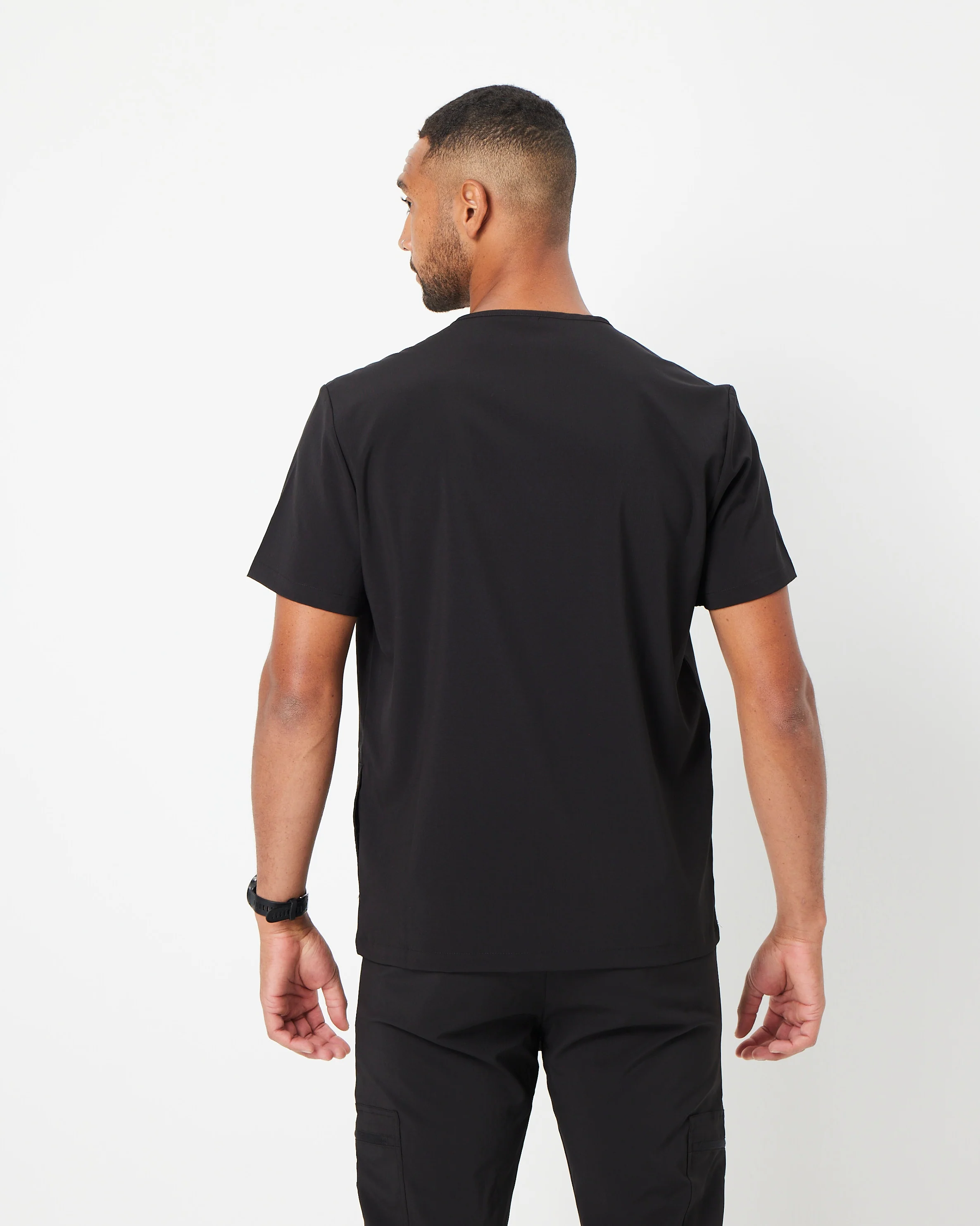 HARRY Three Pocket Scrub Top (Anti-Static SLVTECH™ Fabric) - Black - CLEARANCE - Image 6
