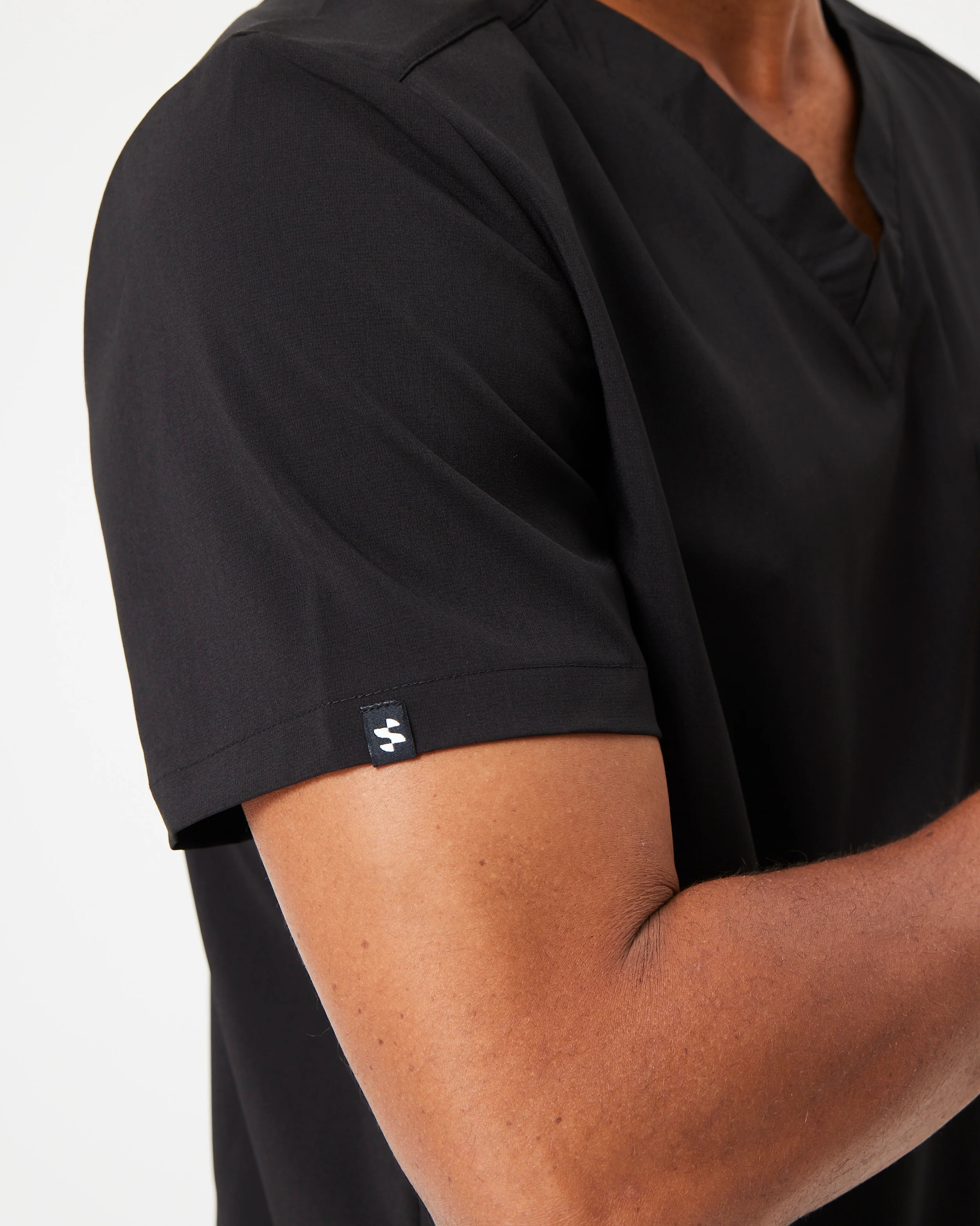 HARRY Three Pocket Scrub Top (Anti-Static SLVTECH™ Fabric) - Black - CLEARANCE - Image 8