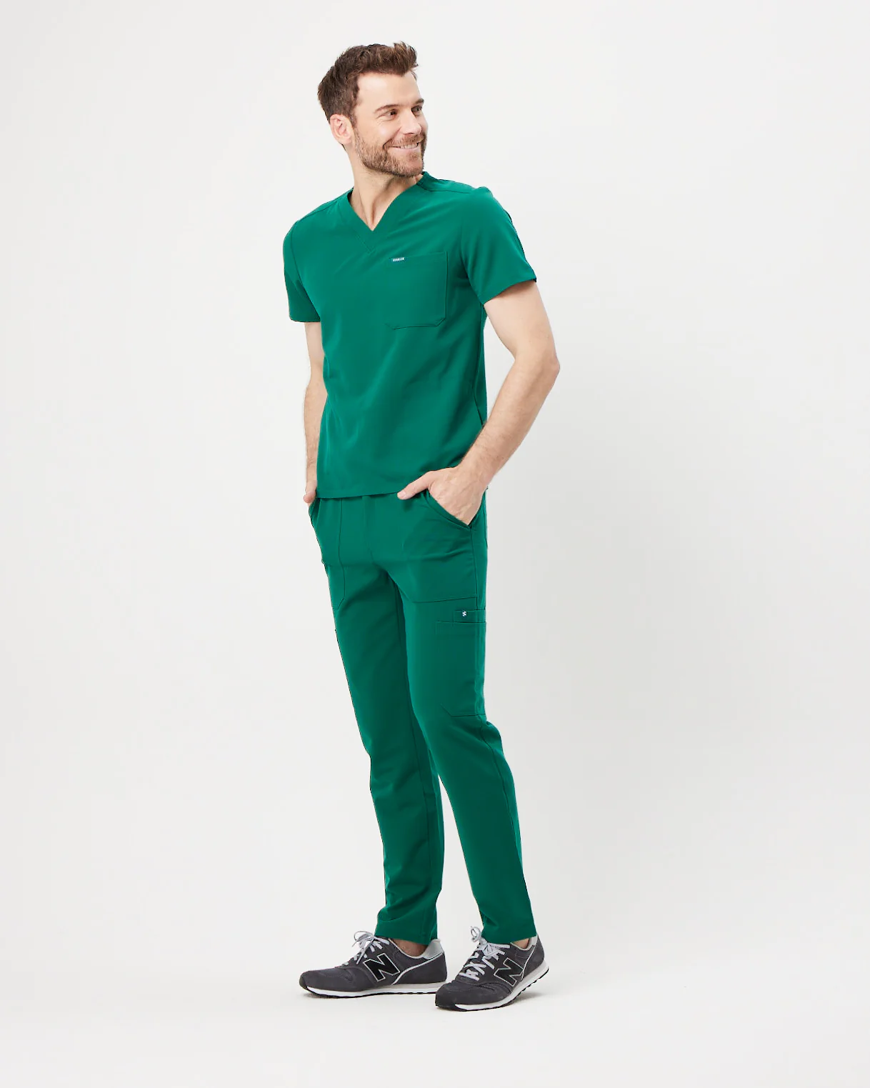 IAN Three Pocket Scrub Top - Hunter Green | SLTECH™ - Image 4