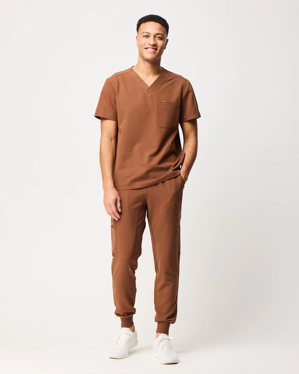 IAN Three Pocket Scrub Top - Pecan Brown | SLTECH™ - Image 3
