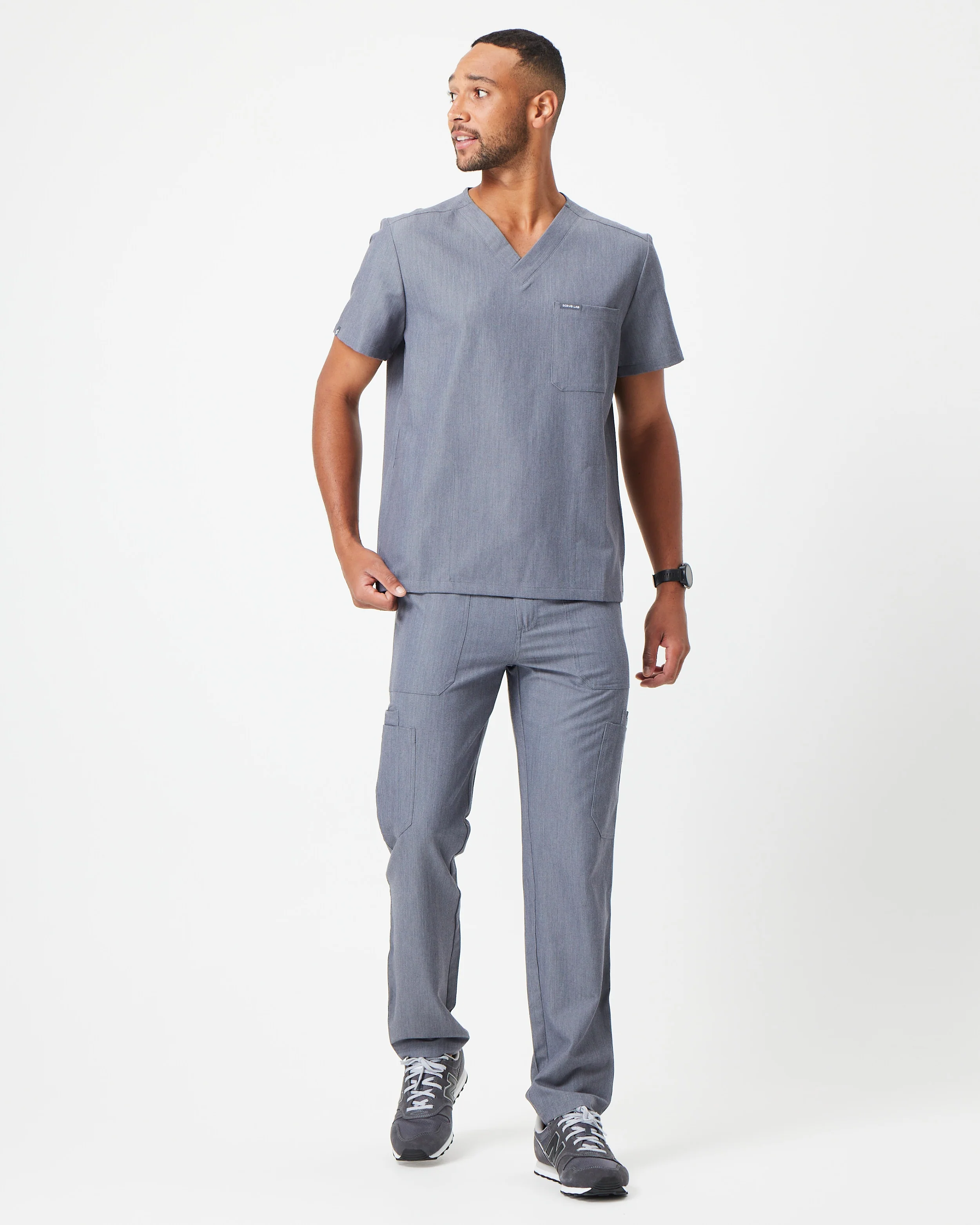 IAN Three Pocket Scrub Top - Steel Grey | SLTECH™ - Image 4