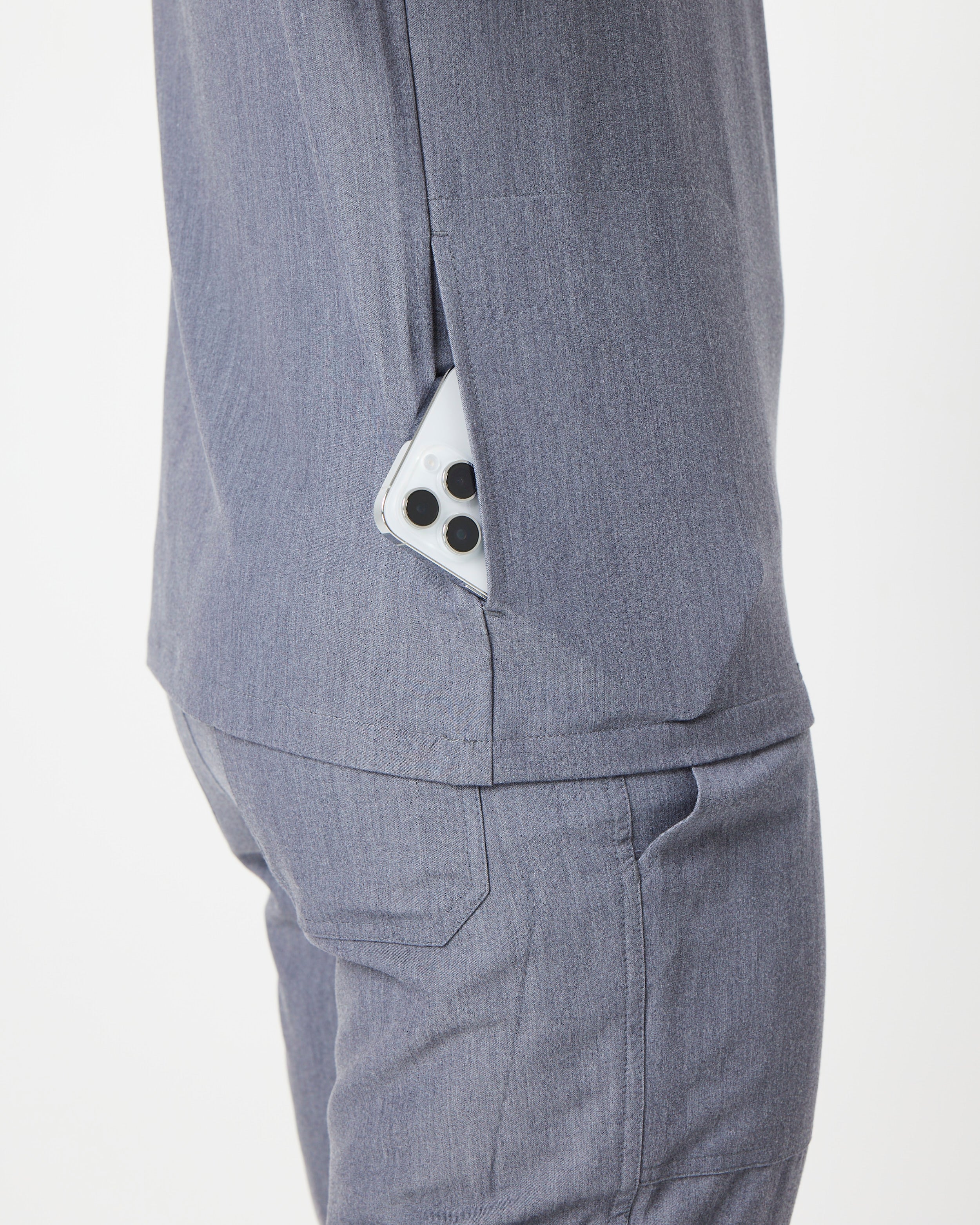 IAN Three Pocket Scrub Top - Steel Grey | SLTECH™ - Image 6