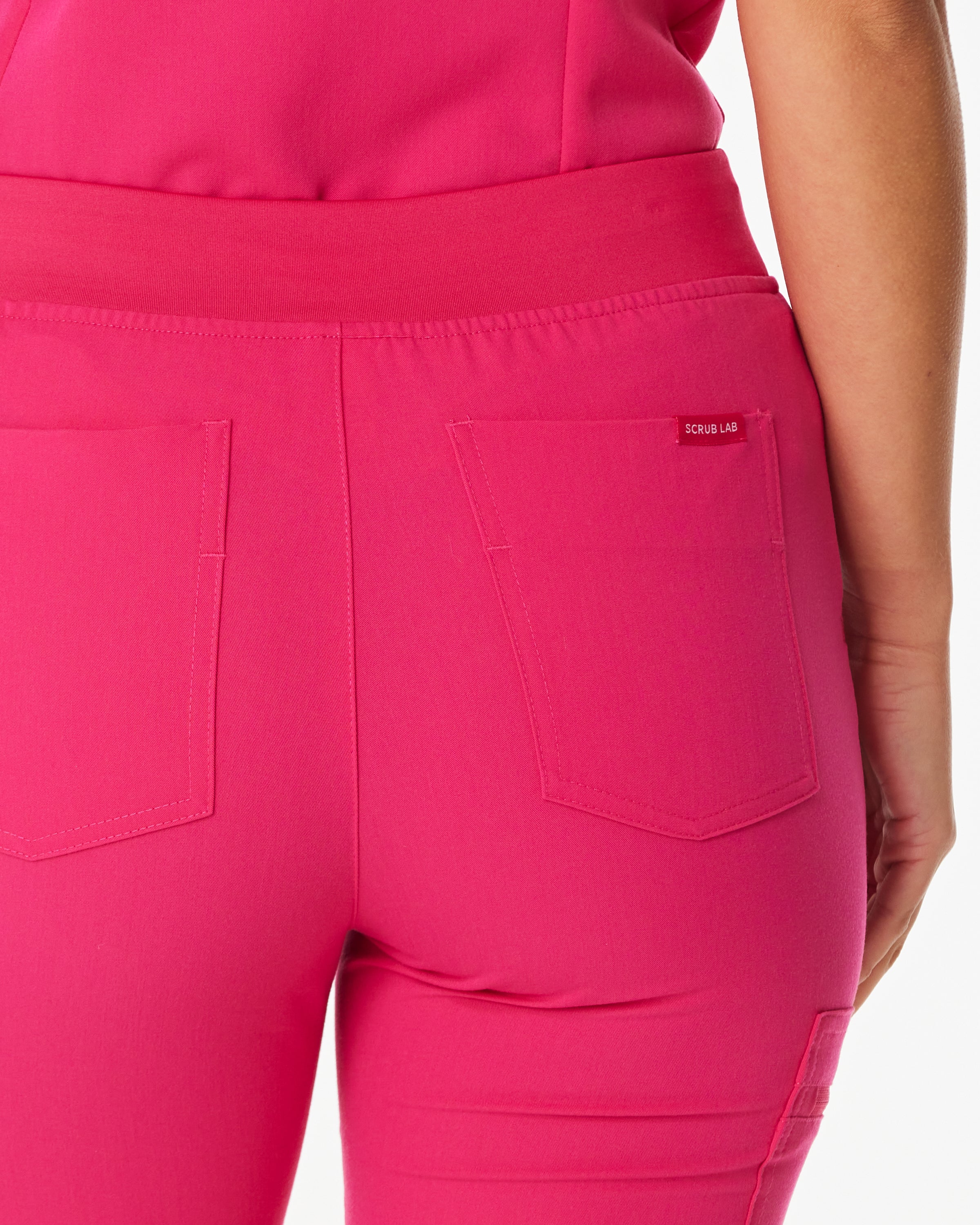 LUCY High Waisted Jogger Scrub Pants - Candy Pink | SLTECH™ - CLEARANCE - Image 4