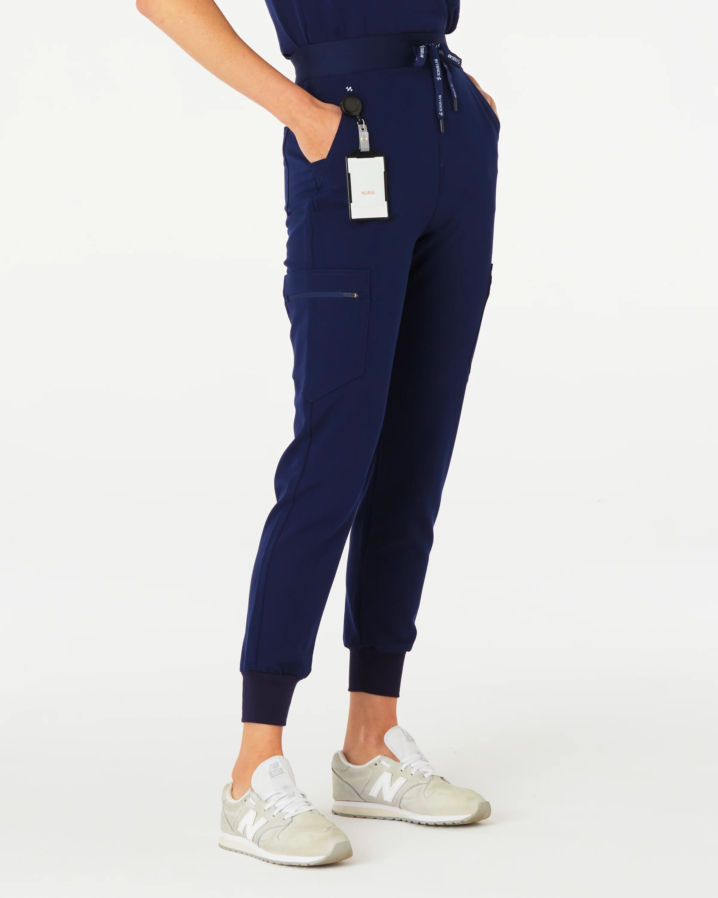 LUCY High Waisted Jogger Scrub Pants - Navy | SLTECH™ - Image 6