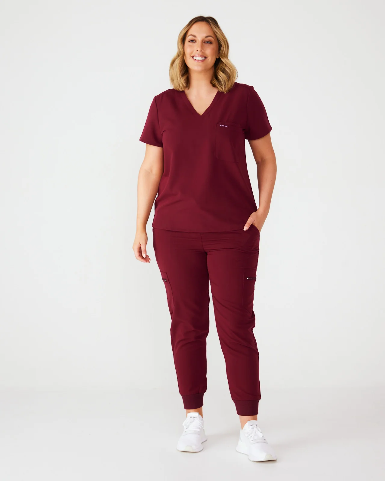 LUCY Jogger Scrub Pants - Maroon | SLTECH™ - Image 3