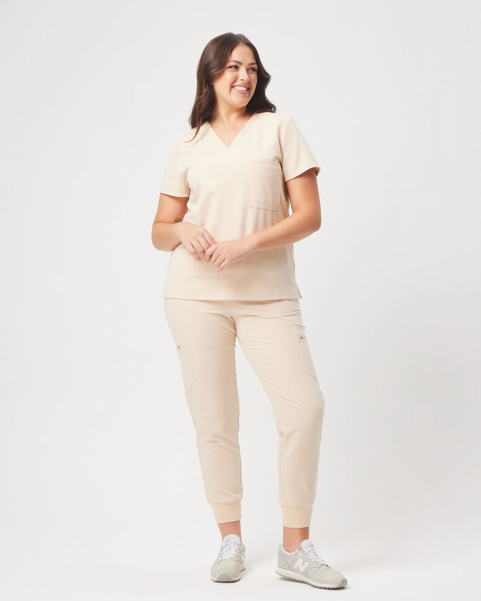 LUCY Jogger Scrub Pants - Soft Beige | SLTECH™ - Image 3