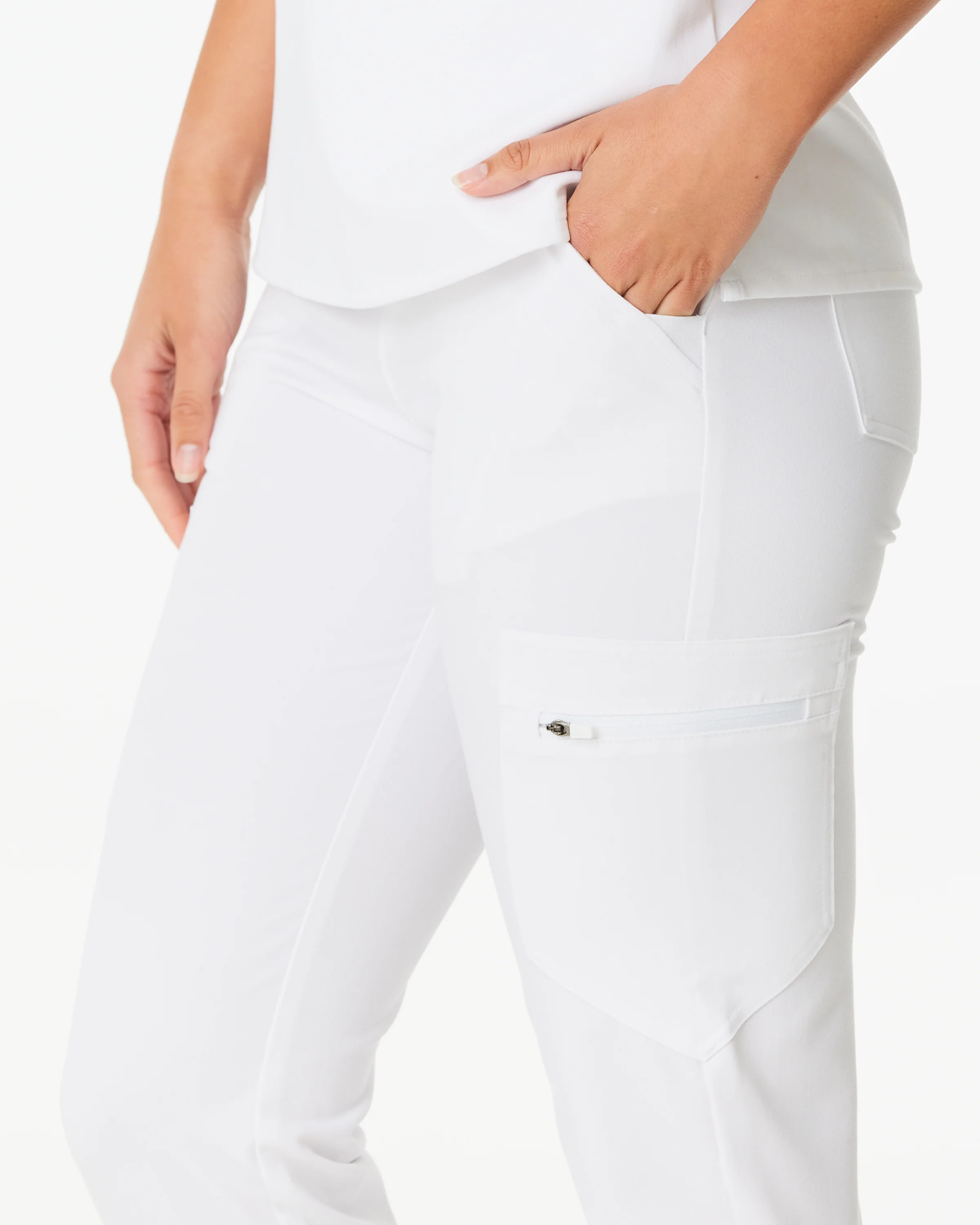 LUCY Jogger Scrub Pants - (Original SLTECH™ fabric) Pure White - CLEARANCE - Image 5