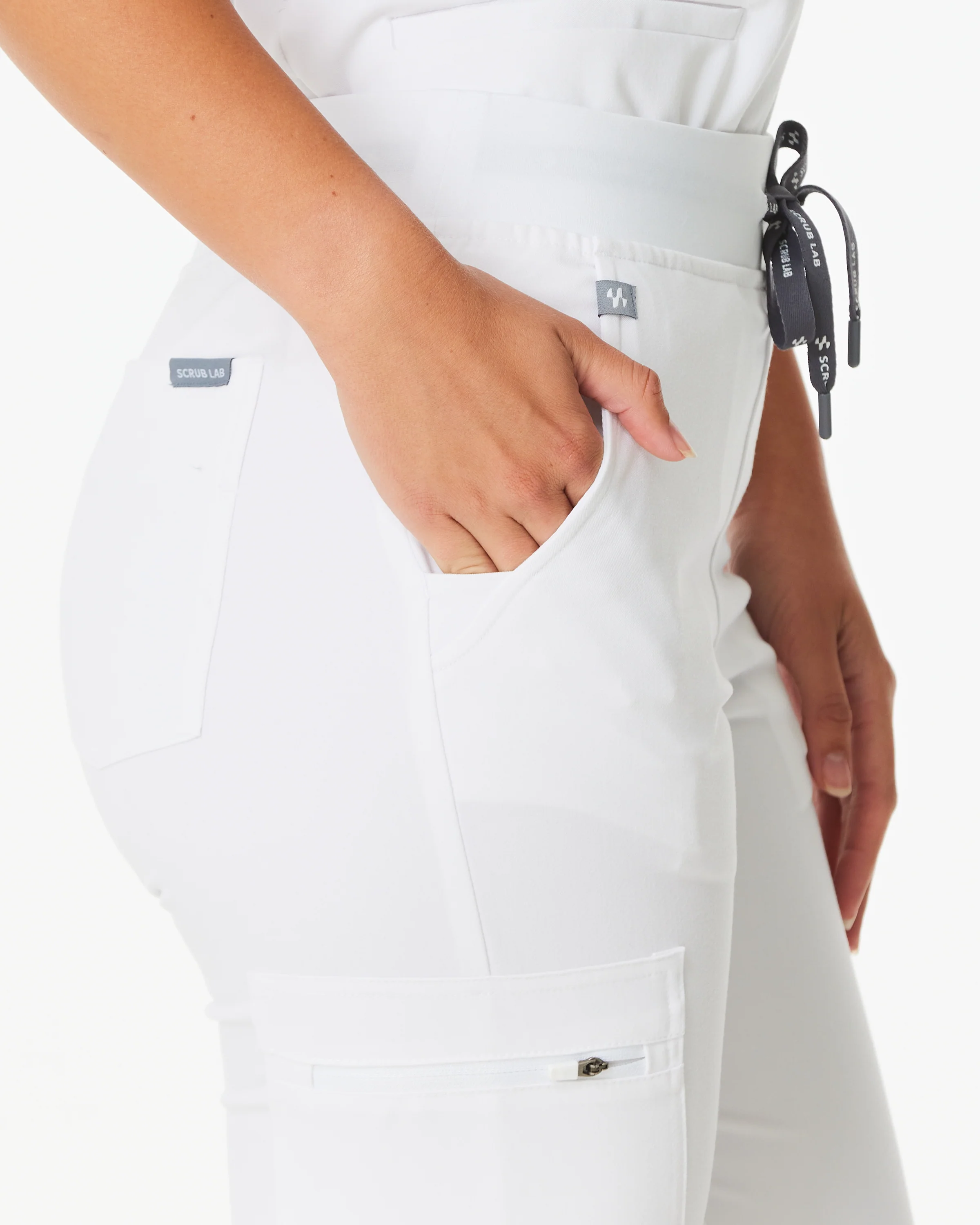 LUCY Jogger Scrub Pants - (Original SLTECH™ fabric) Pure White - CLEARANCE - Image 6