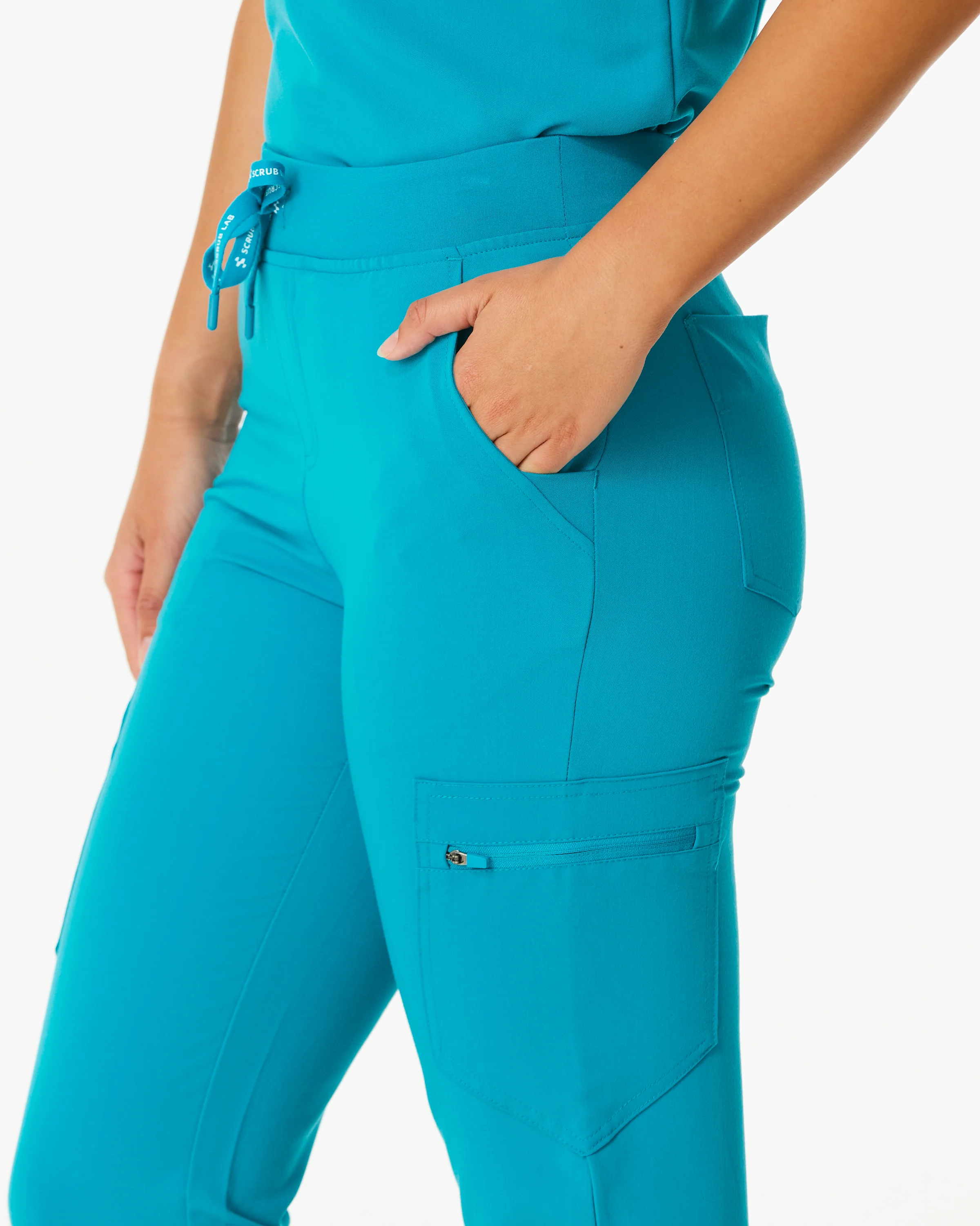 LUCY Jogger Scrub Pants (Original SLTECH™ fabric) - Teal - CLEARANCE - Image 6