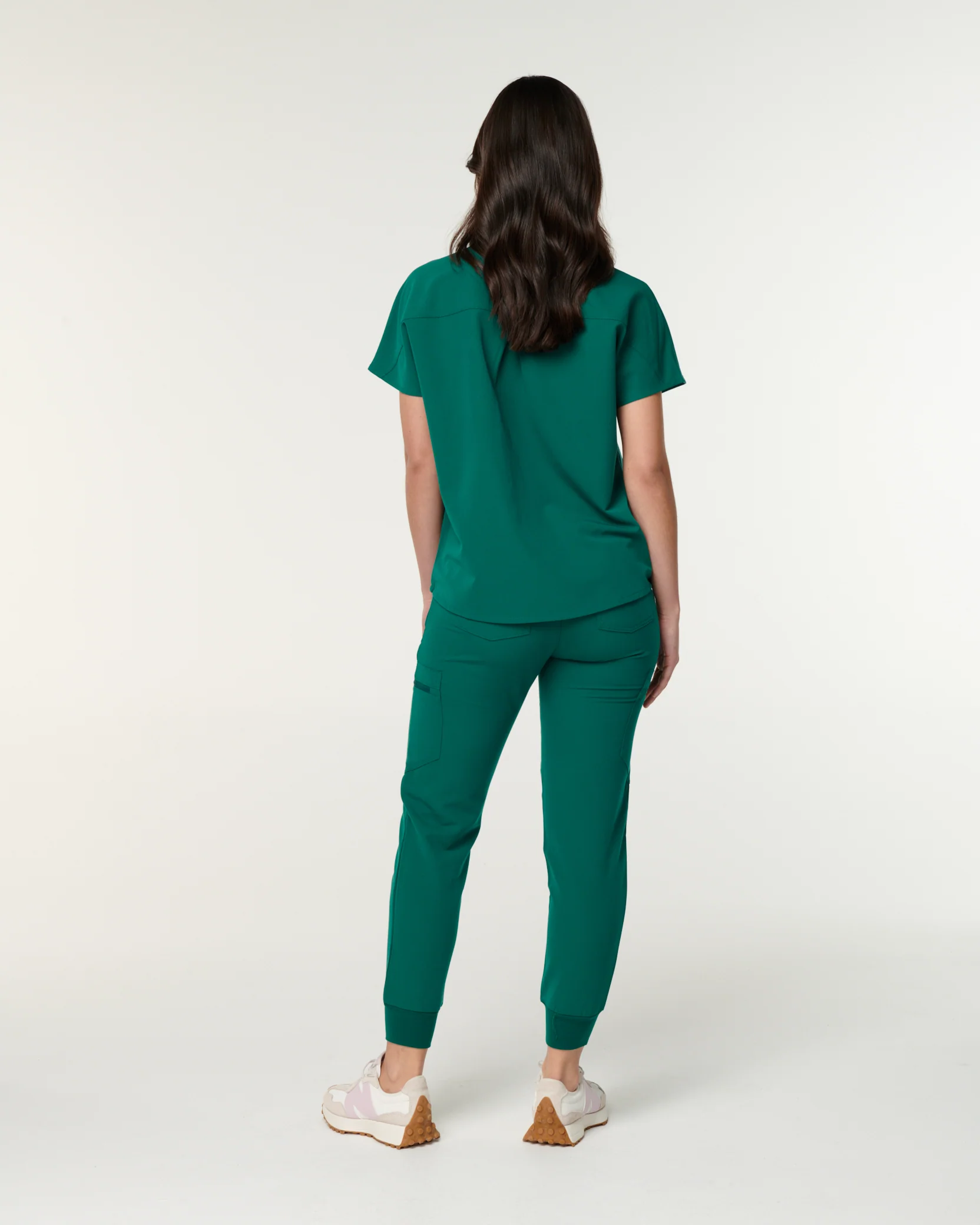 MABEL Mandarin Collar Scrub Top - Hunter Green | SLTECH™ - Image 6