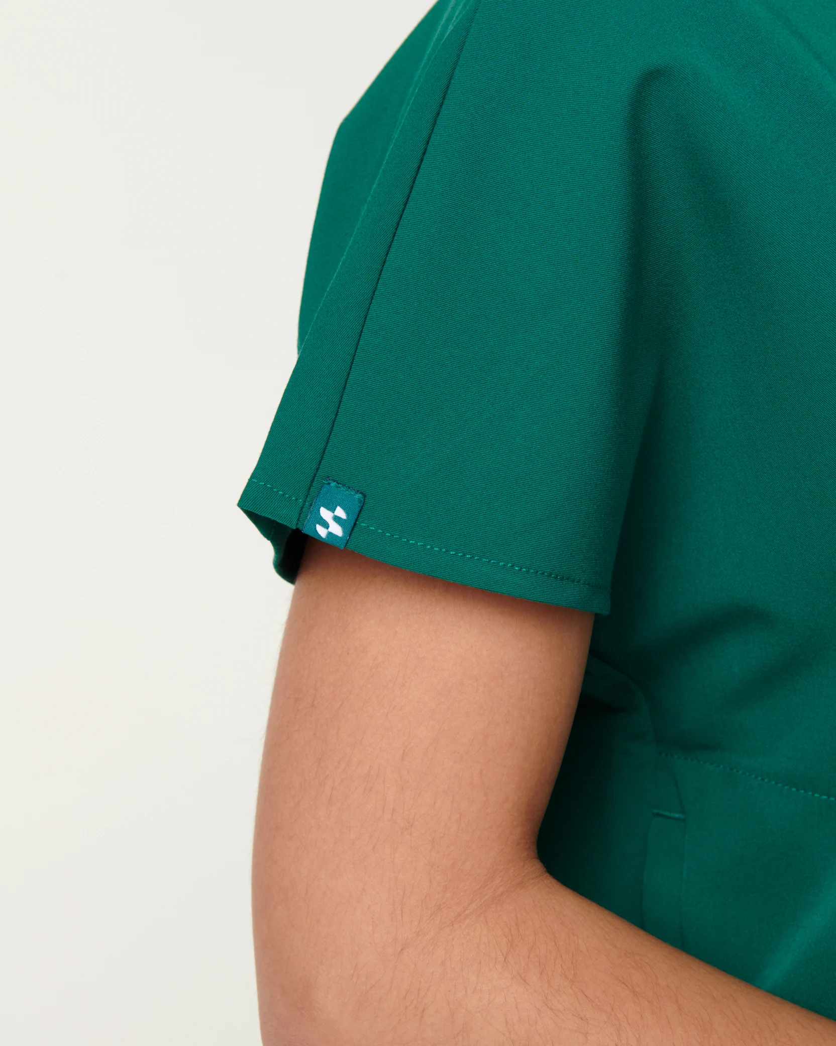 MABEL Mandarin Collar Scrub Top - Hunter Green | SLTECH™ - Image 7