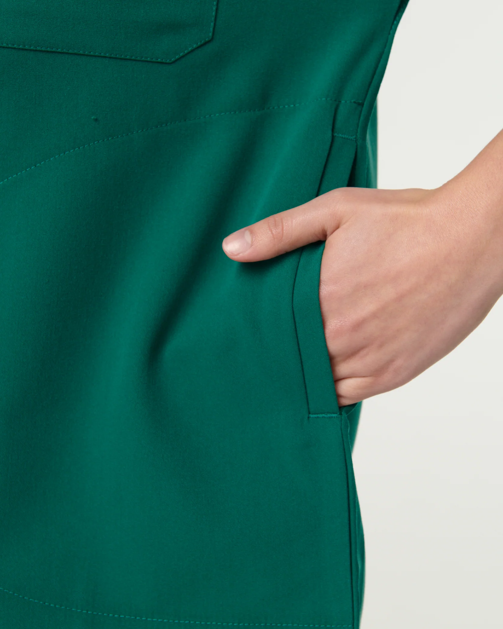 MABEL Mandarin Collar Scrub Top - Hunter Green | SLTECH™ - Image 9