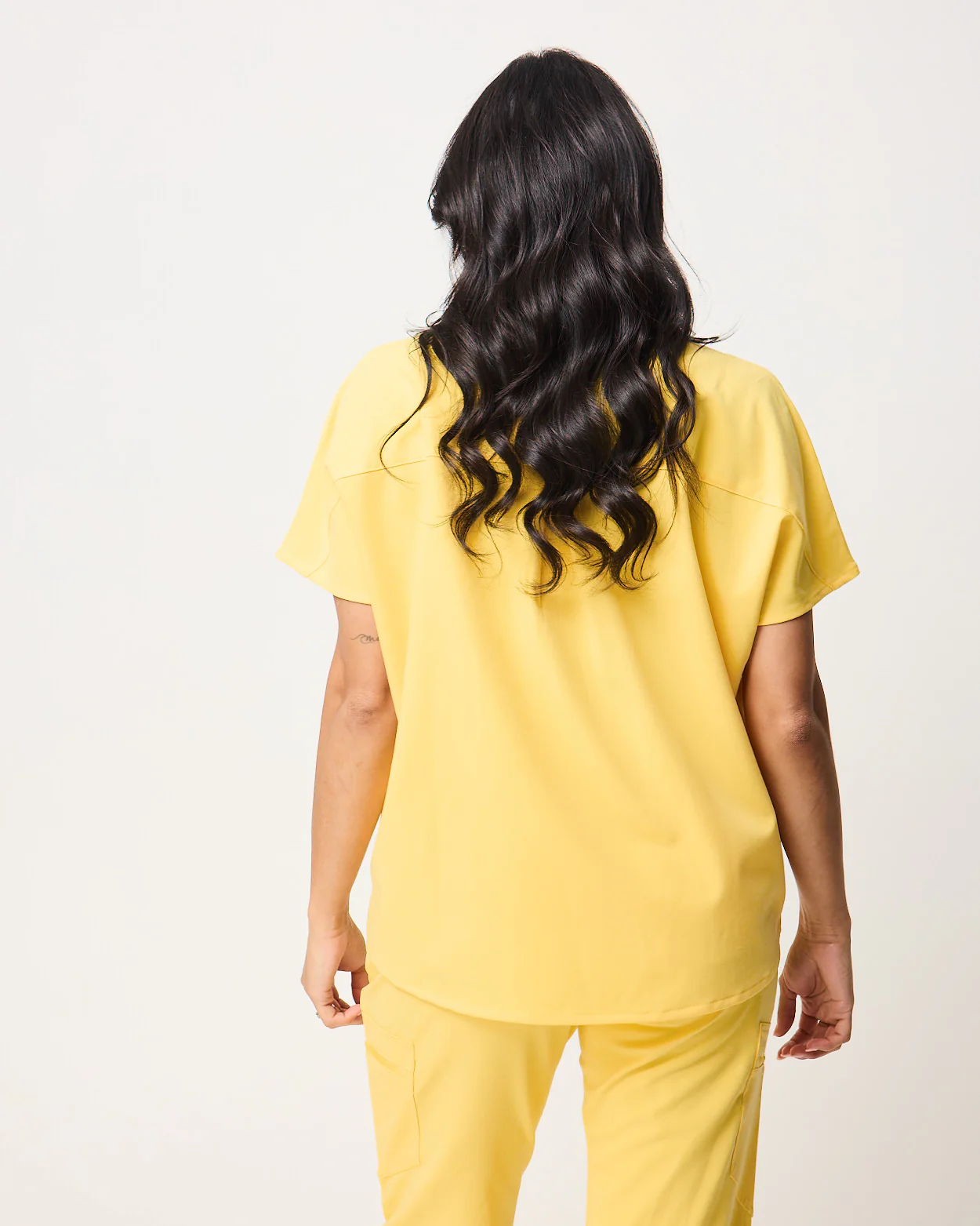 MABEL Mandarin Collar Scrub Top - Meadow Yellow | SLTECH™ - Image 5